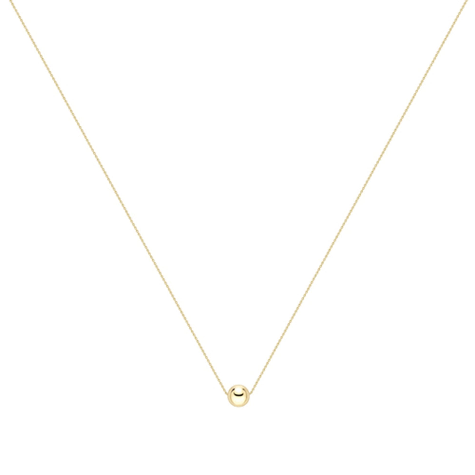 9ct Yellow Gold Ball Slider Necklace