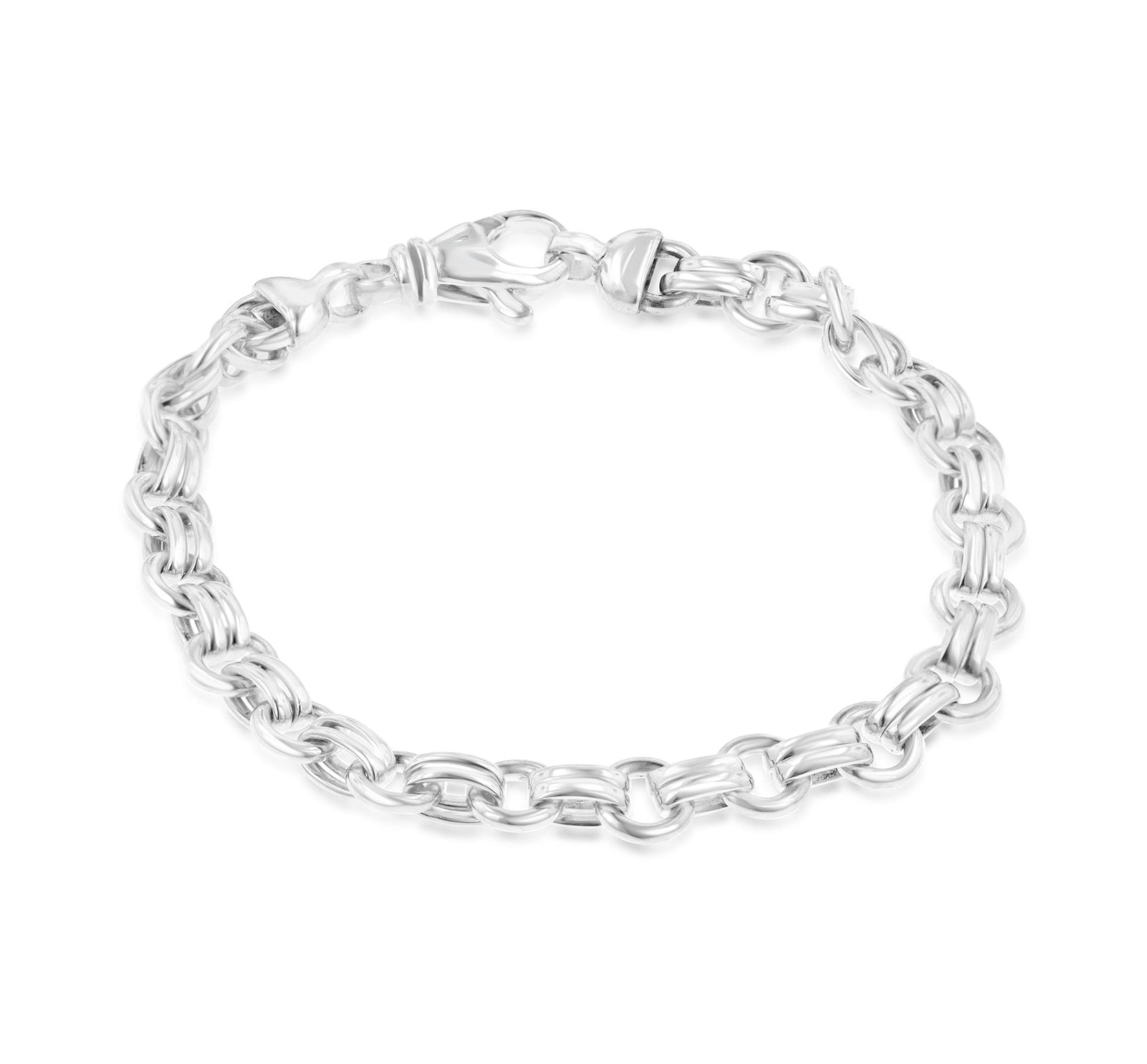 Silver Small Bars & Circles Bracelet