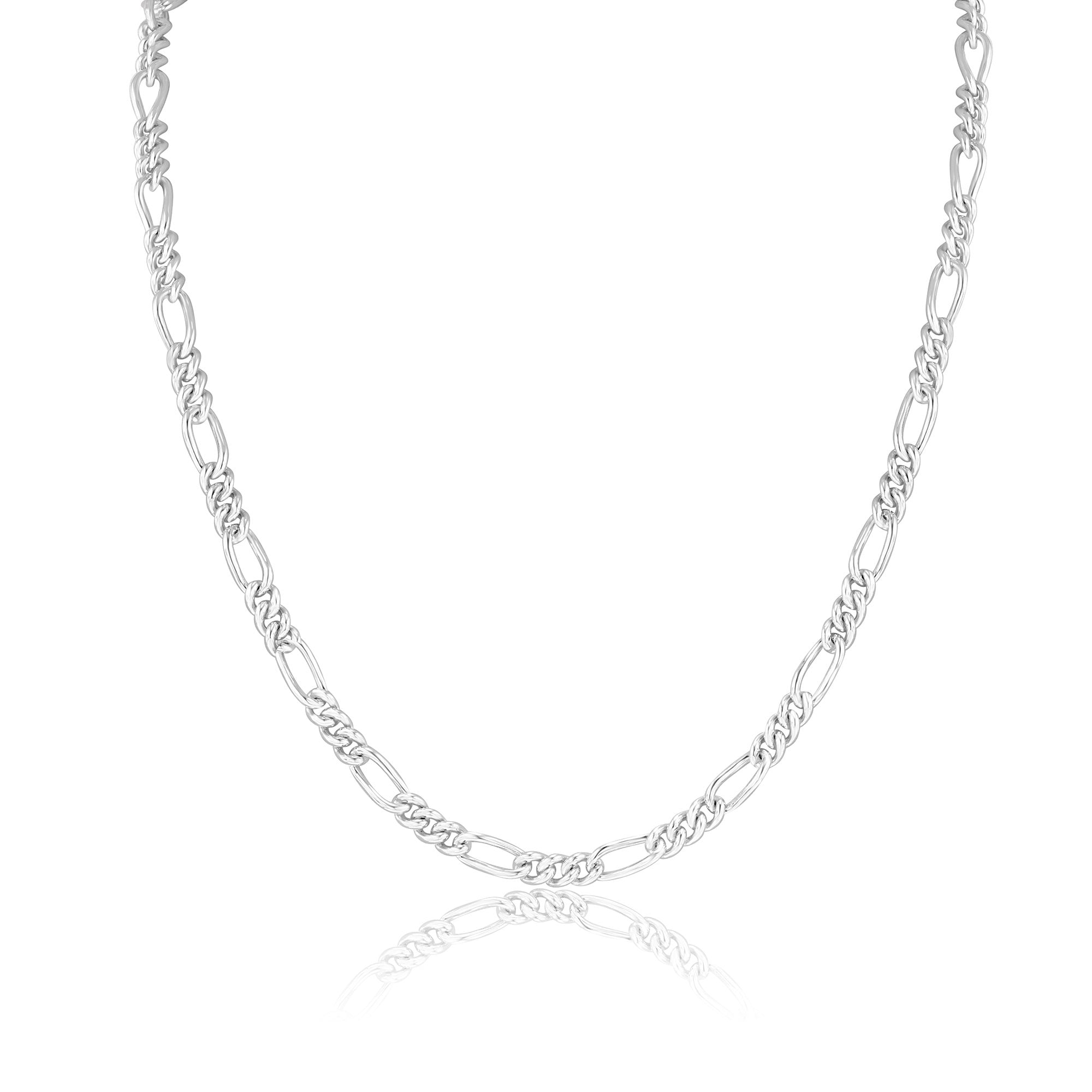 Sterling Silver Rounded Figaro Chain