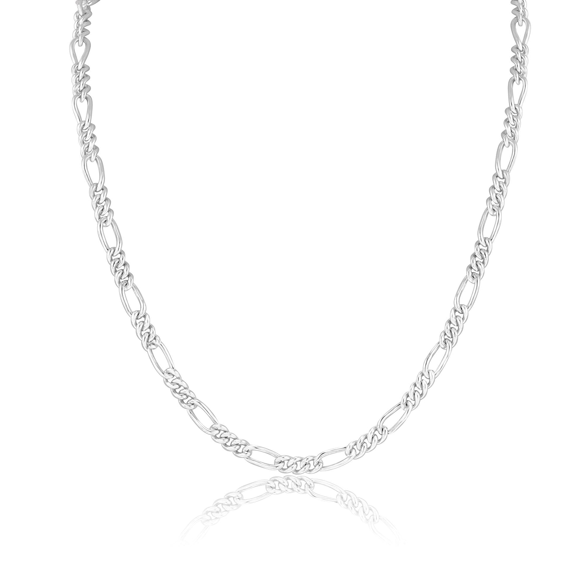 Sterling Silver Rounded Figaro Chain