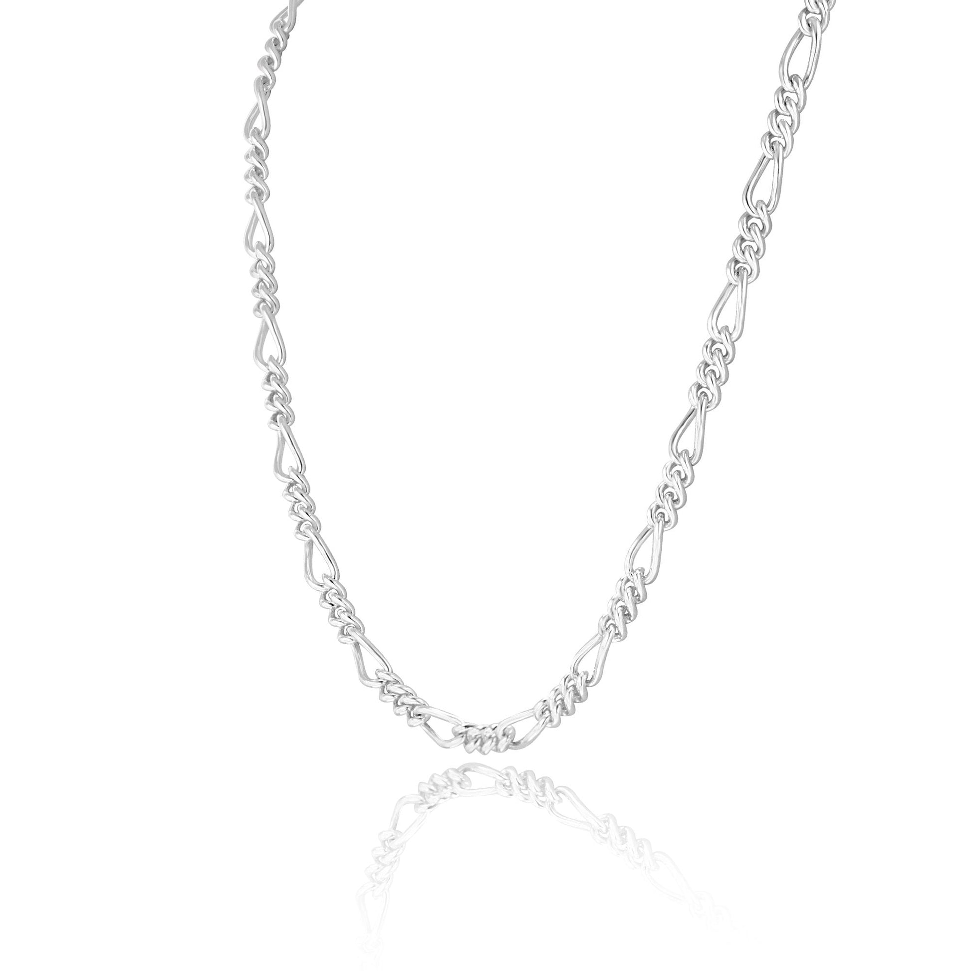 Sterling Silver Rounded Figaro Chain