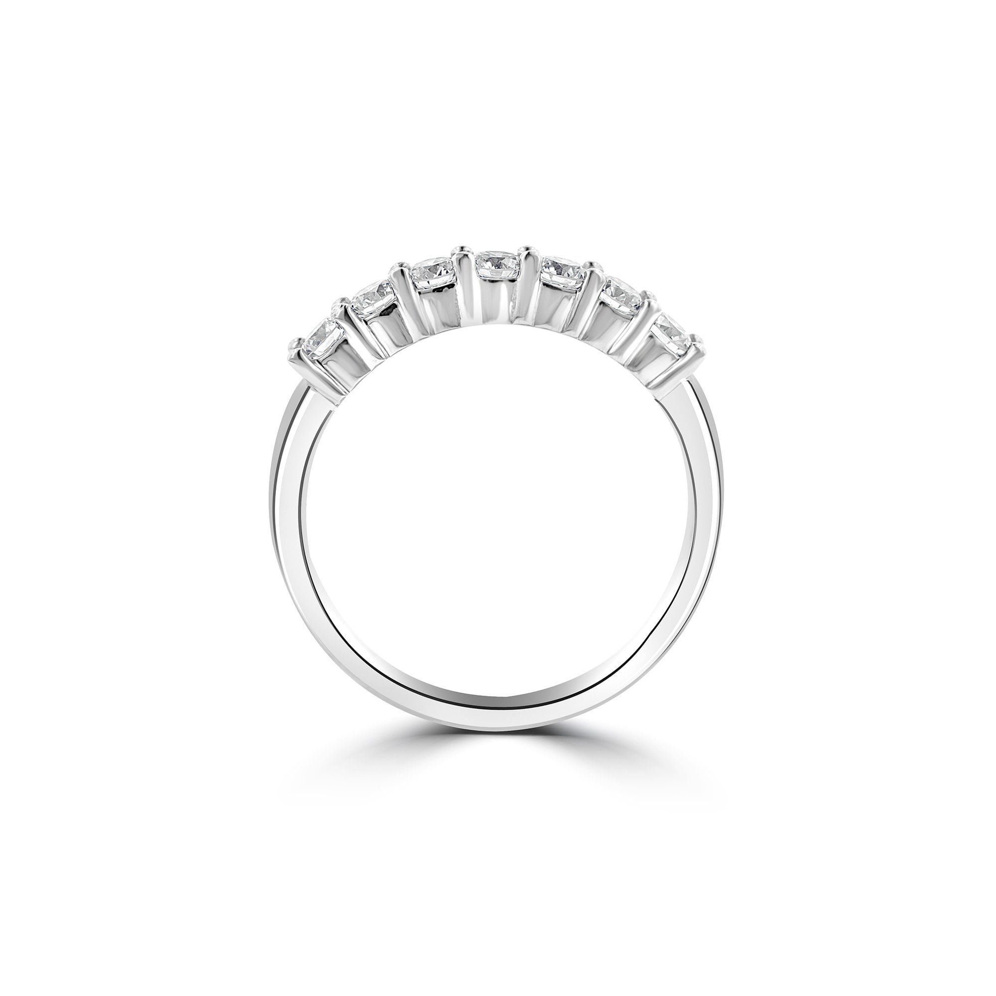 Platinum Seven Stone Round Diamond Band Ring 0.56ct Total