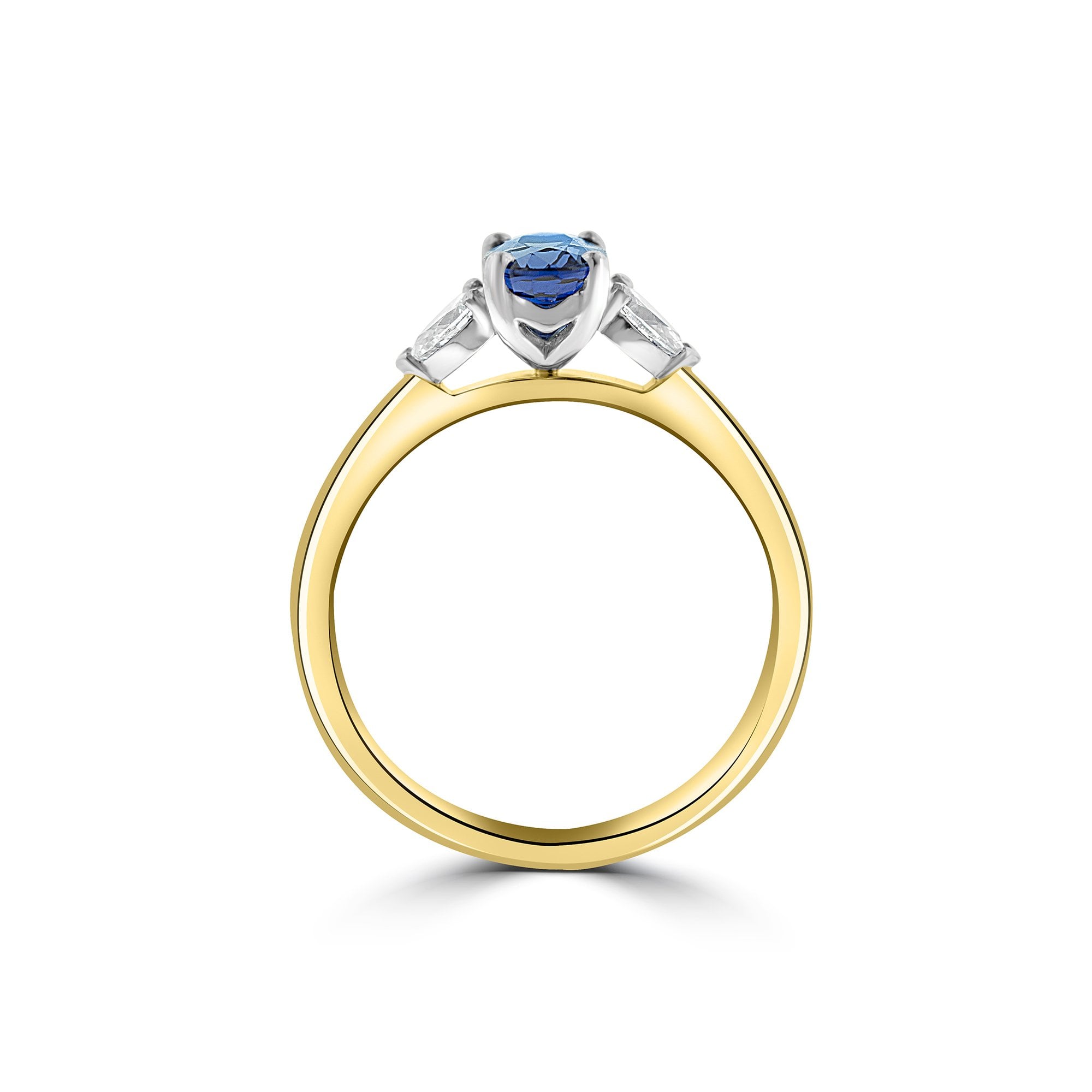 Sapphire and Diamond Three Stone Ring