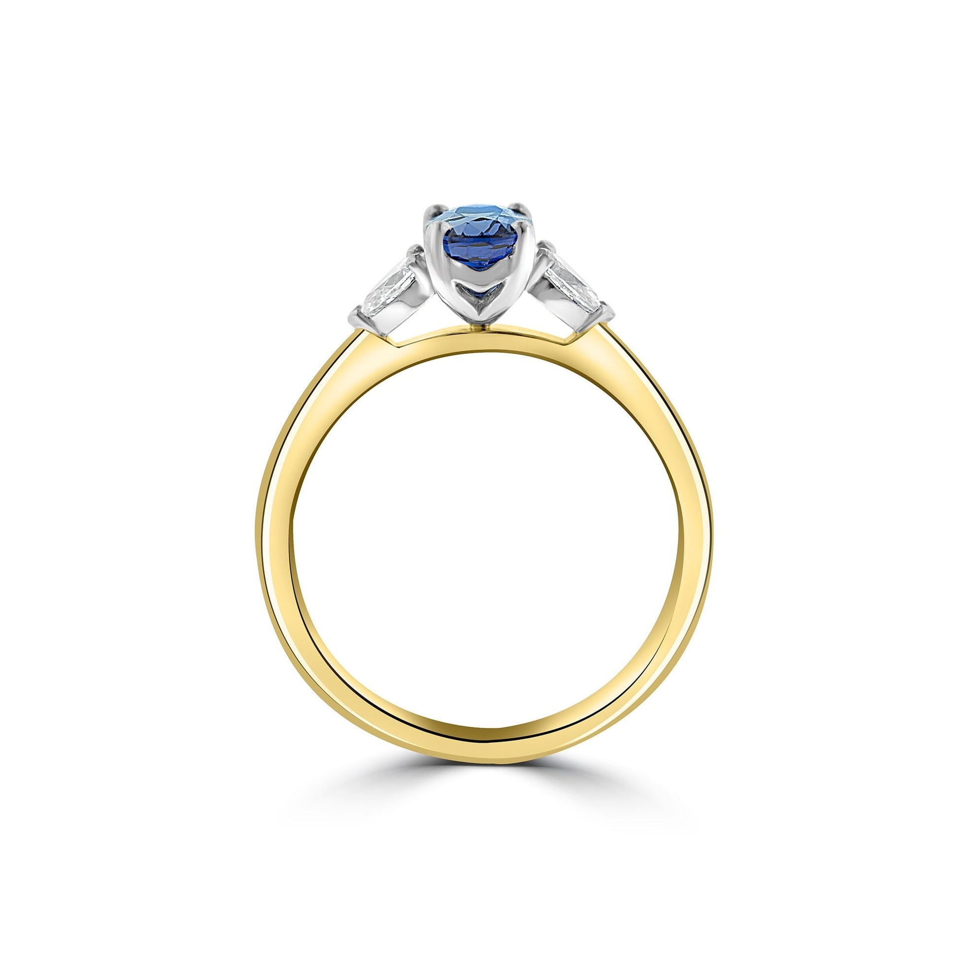 Sapphire and Diamond Three Stone Ring