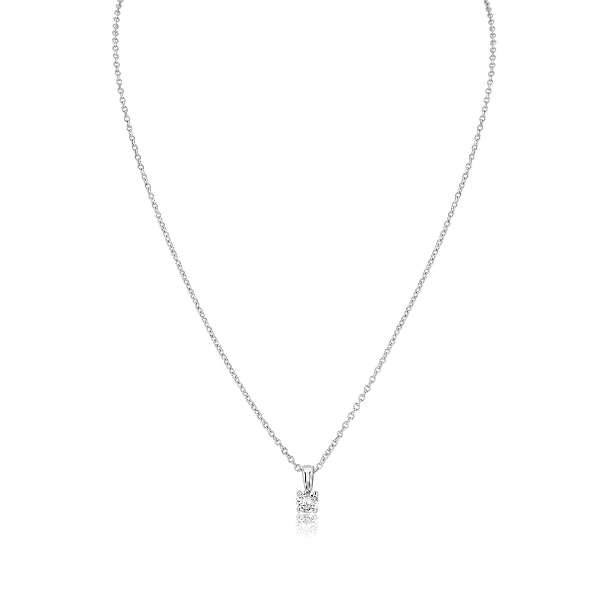 9ct White Gold 0.24ct Diamond Necklace