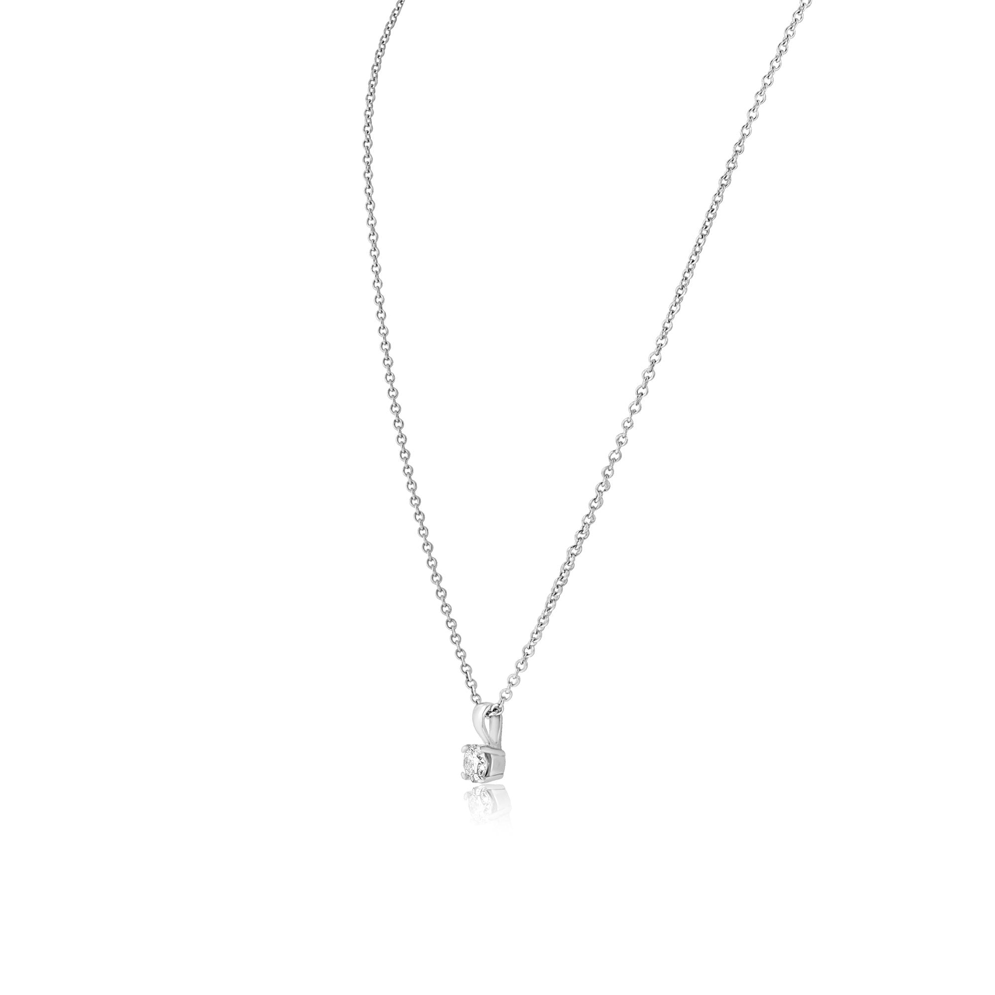 9ct White Gold Diamond 0.40ct Necklace with 16-18" Chain