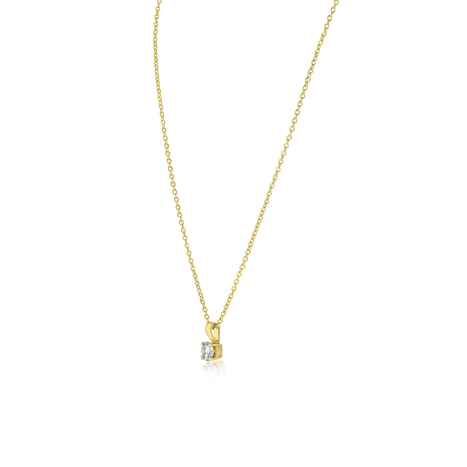 9ct Yellow Gold Single Diamond 0.40ct 18" Necklace