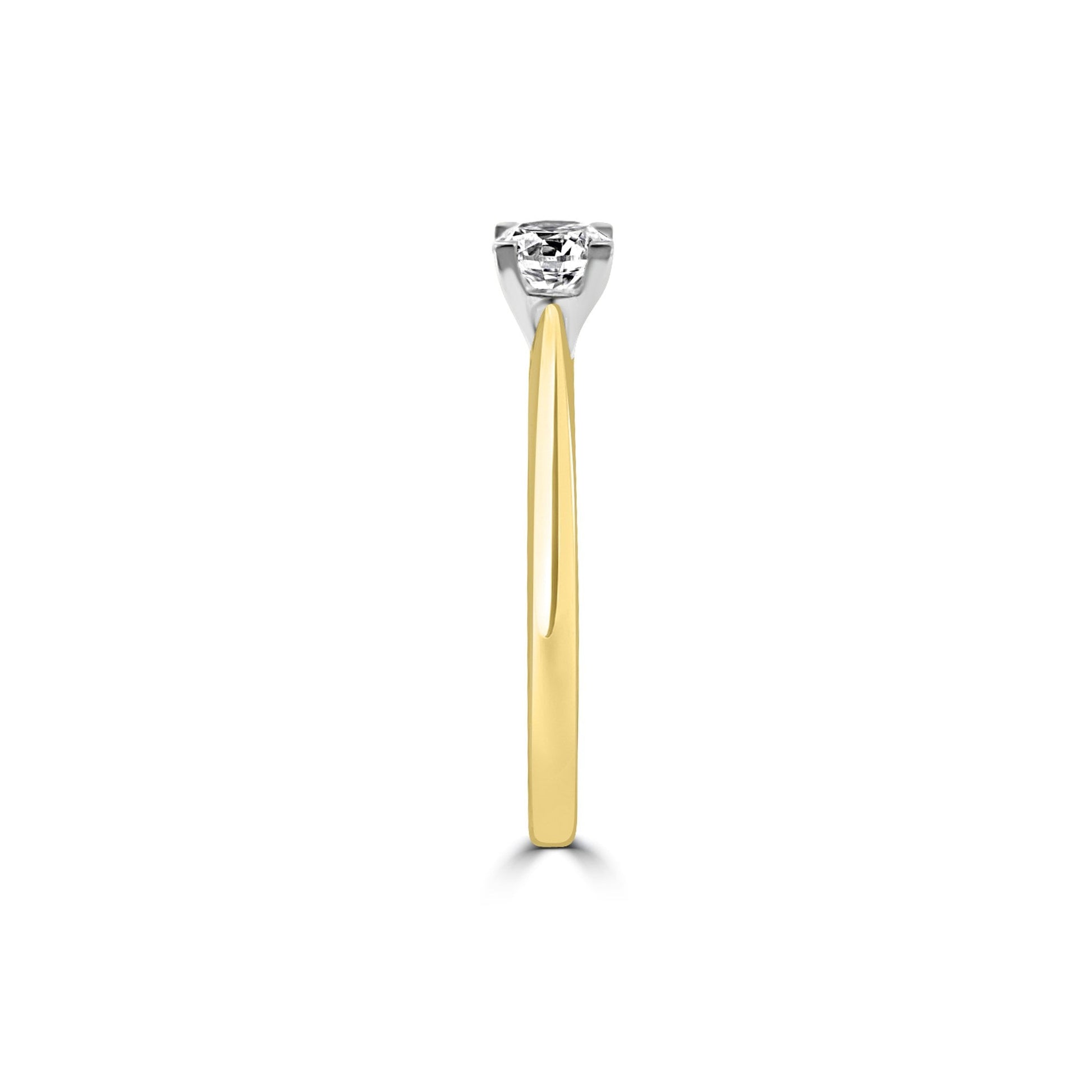 18ct Yellow Gold 0.50ct Round F Colour Diamond Solitaire Engagement Ring