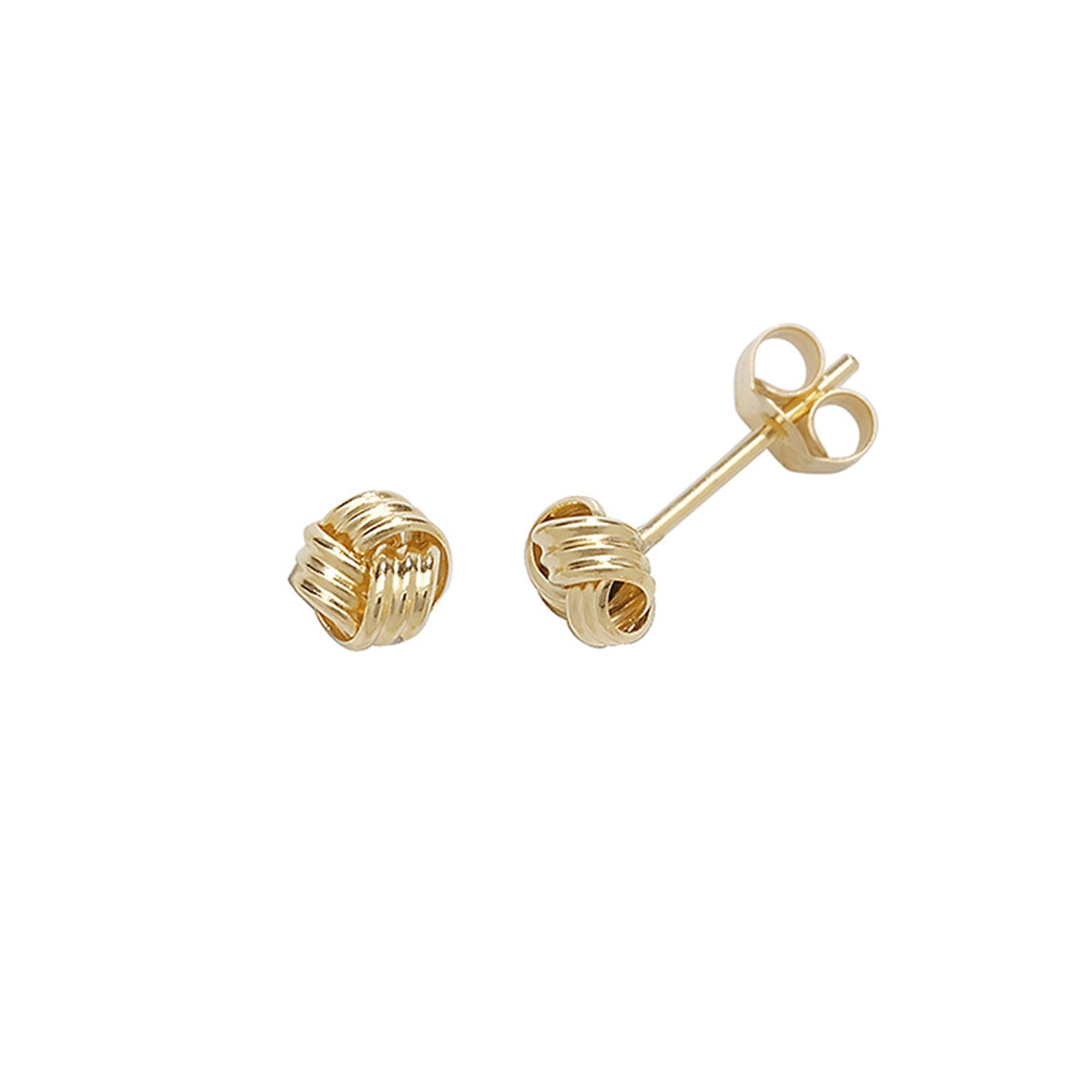 Small 9ct Yellow Gold Knot Stud Earrings