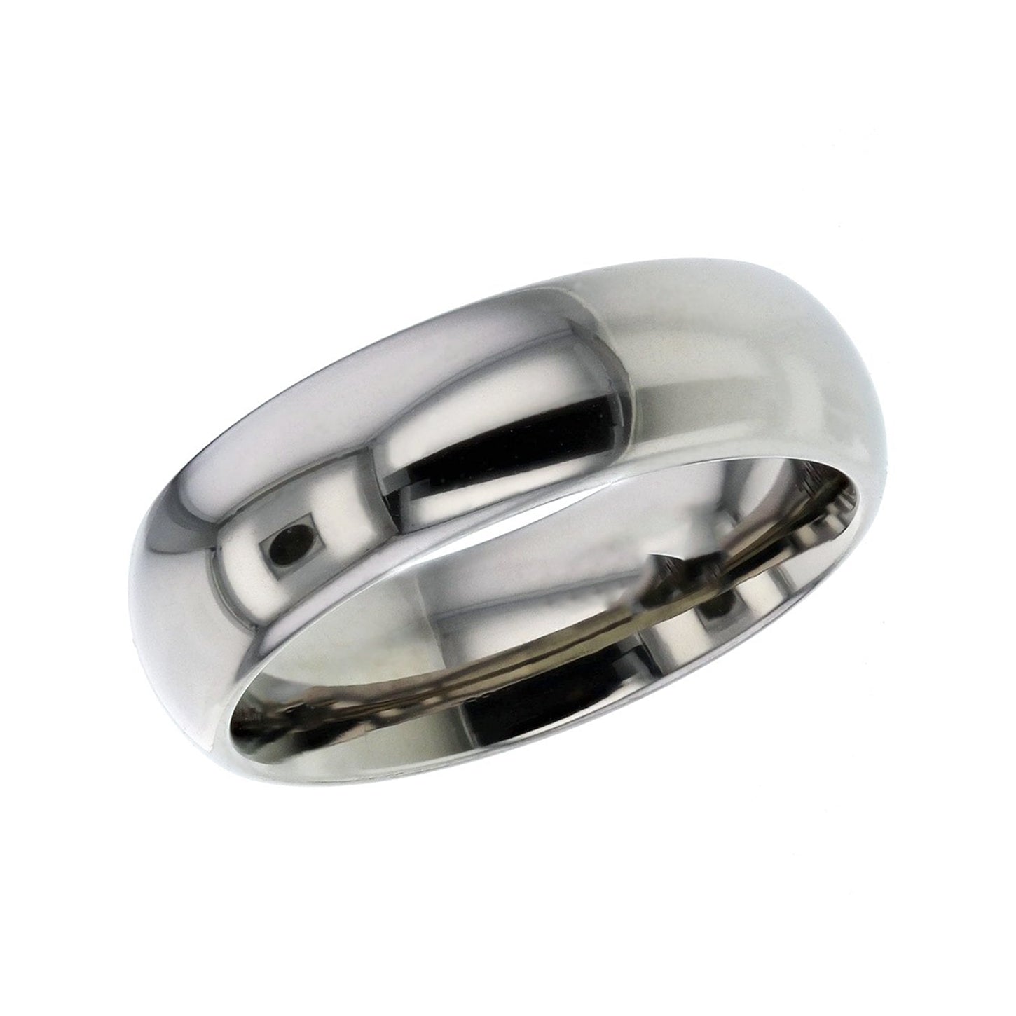 7mm Polished Titanium Court Wedding Ring