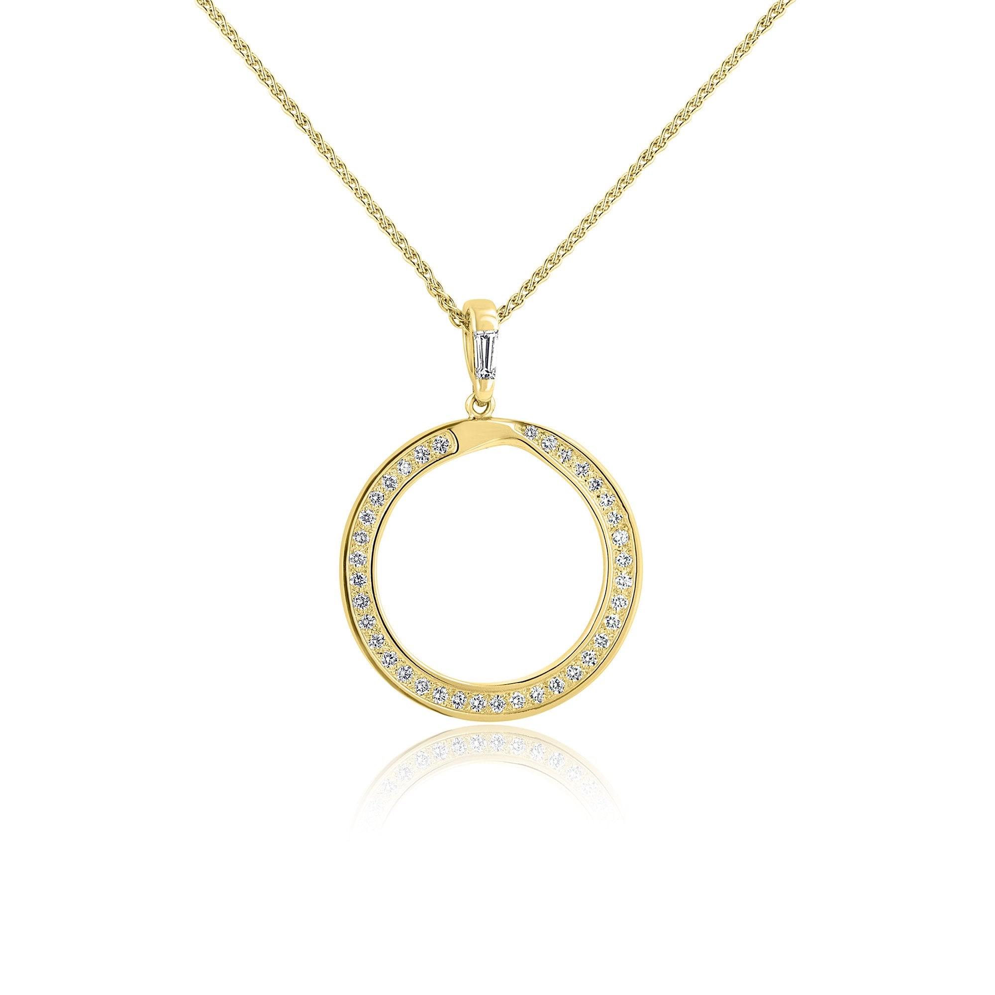 18ct Yellow Gold Open Circle Diamond Necklace