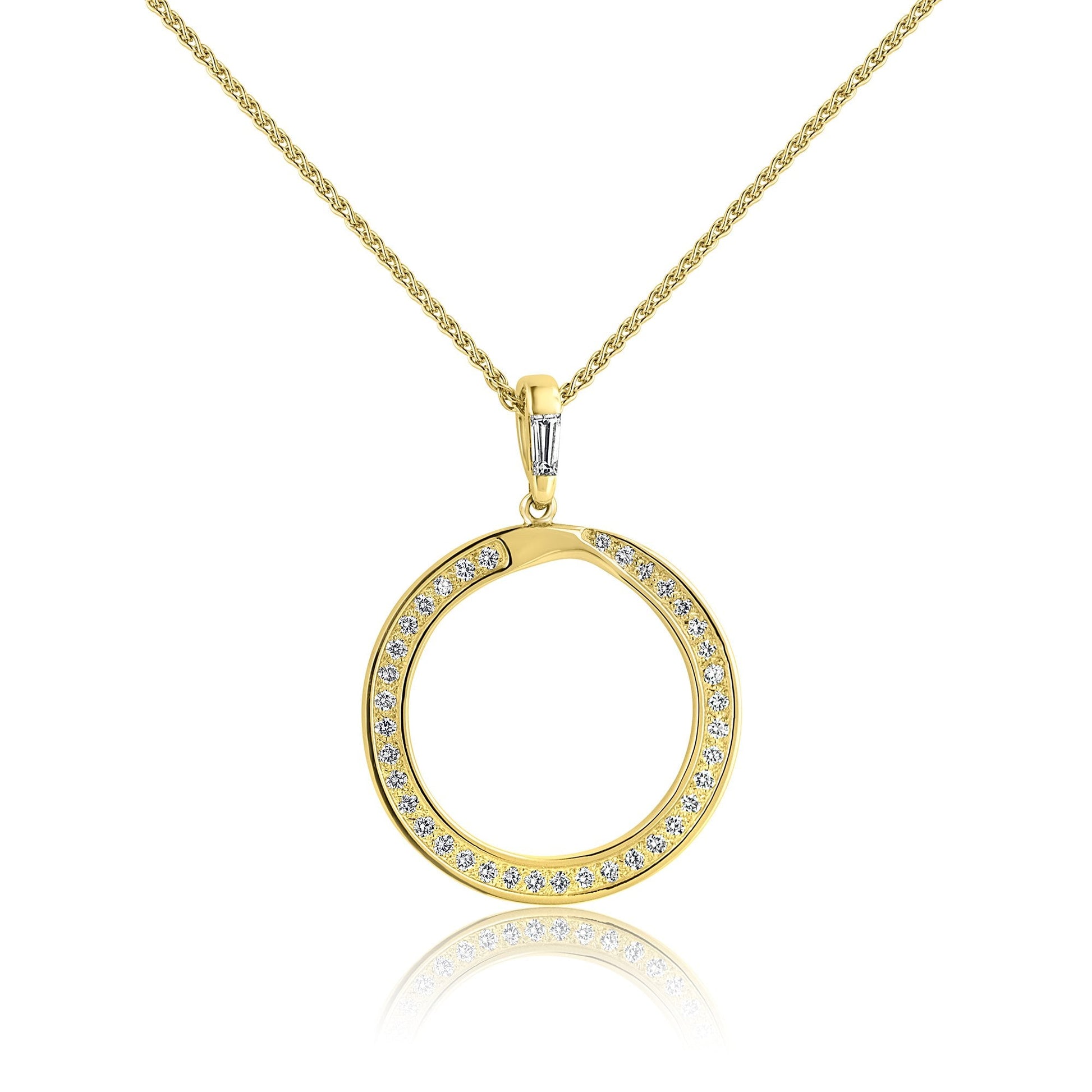 18ct Yellow Gold Open Circle Diamond Necklace