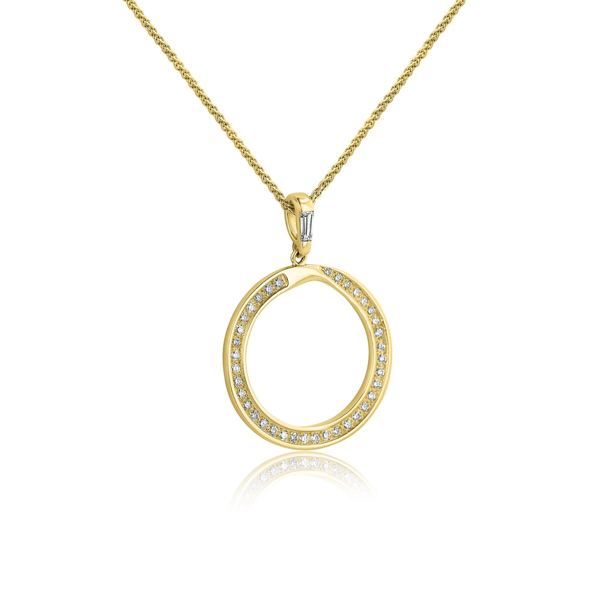 18ct Yellow Gold Open Circle Diamond Necklace