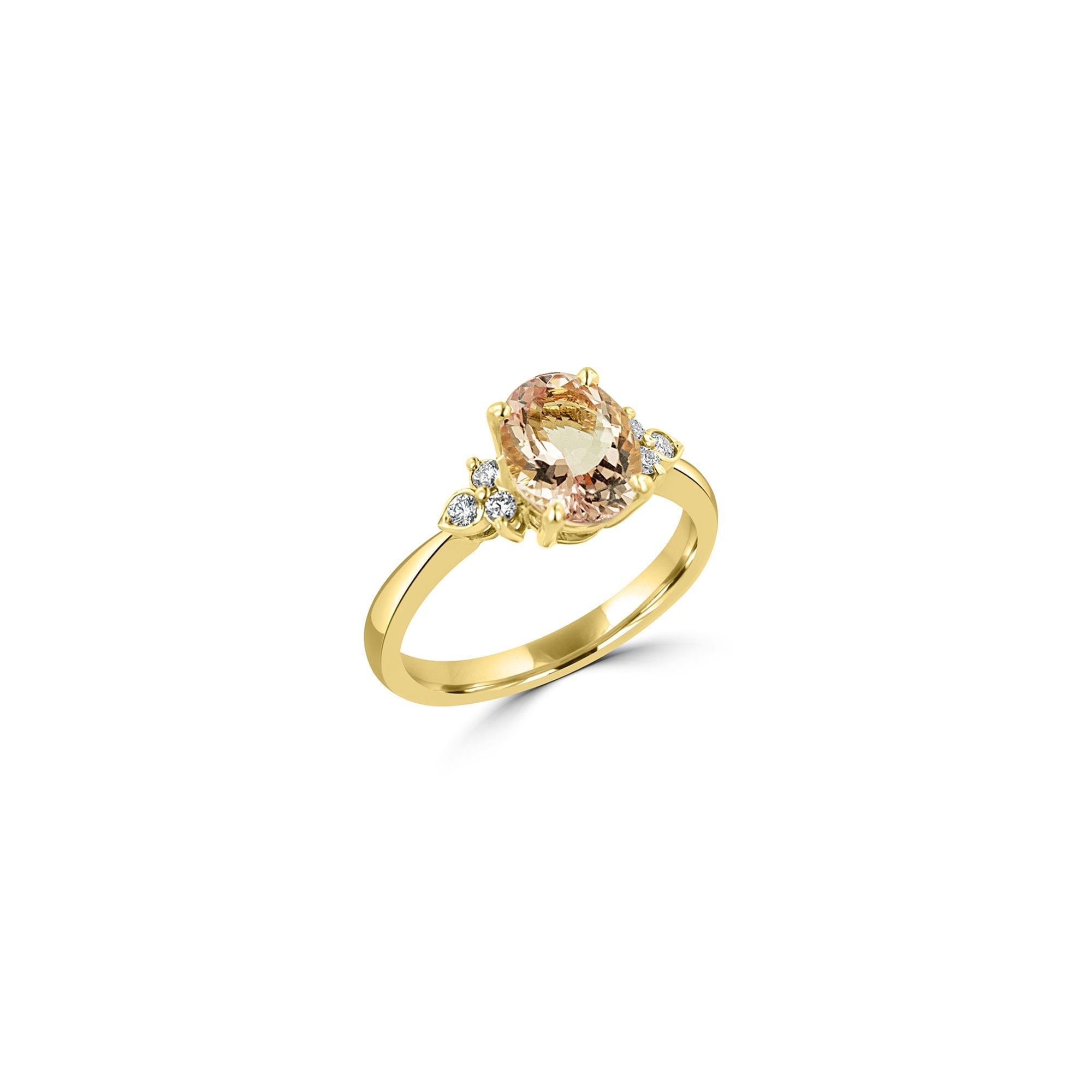 Morganite and Diamond 2.3ct Trefoil Ring