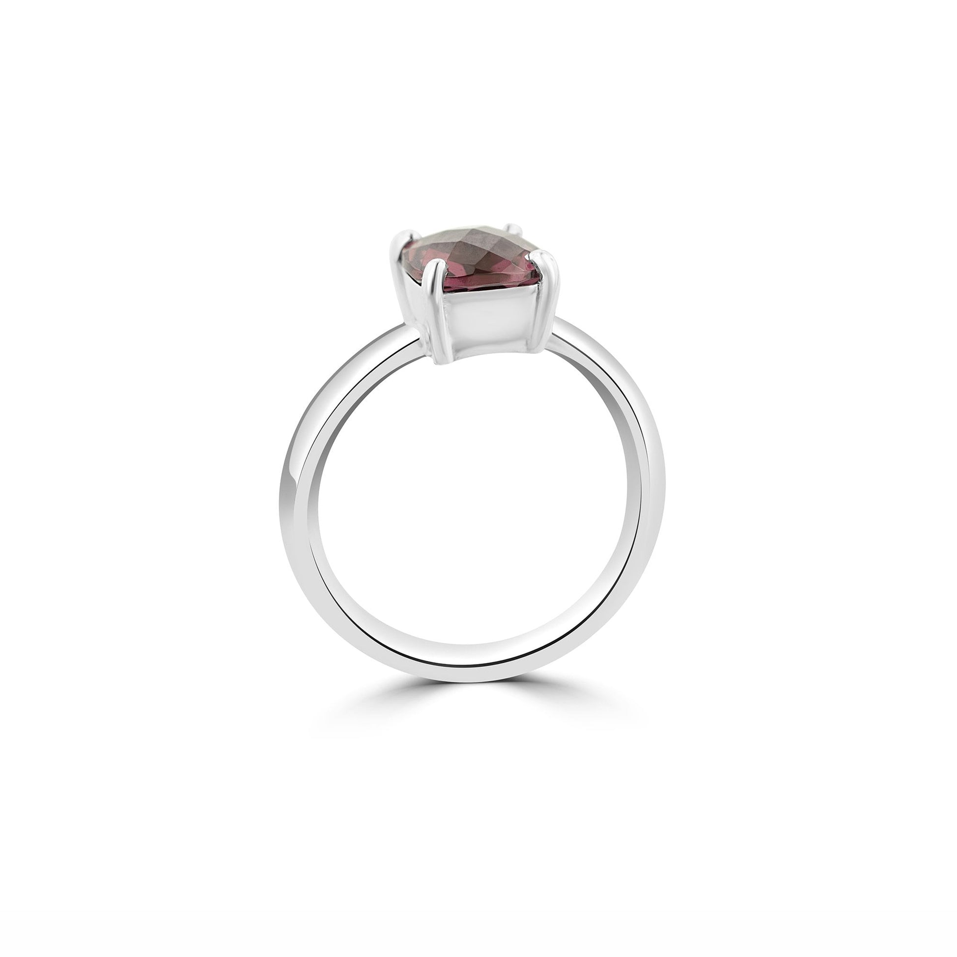 9ct White Gold 1.96ct Checkerboard Cushion Rhodalite Garnet Ring