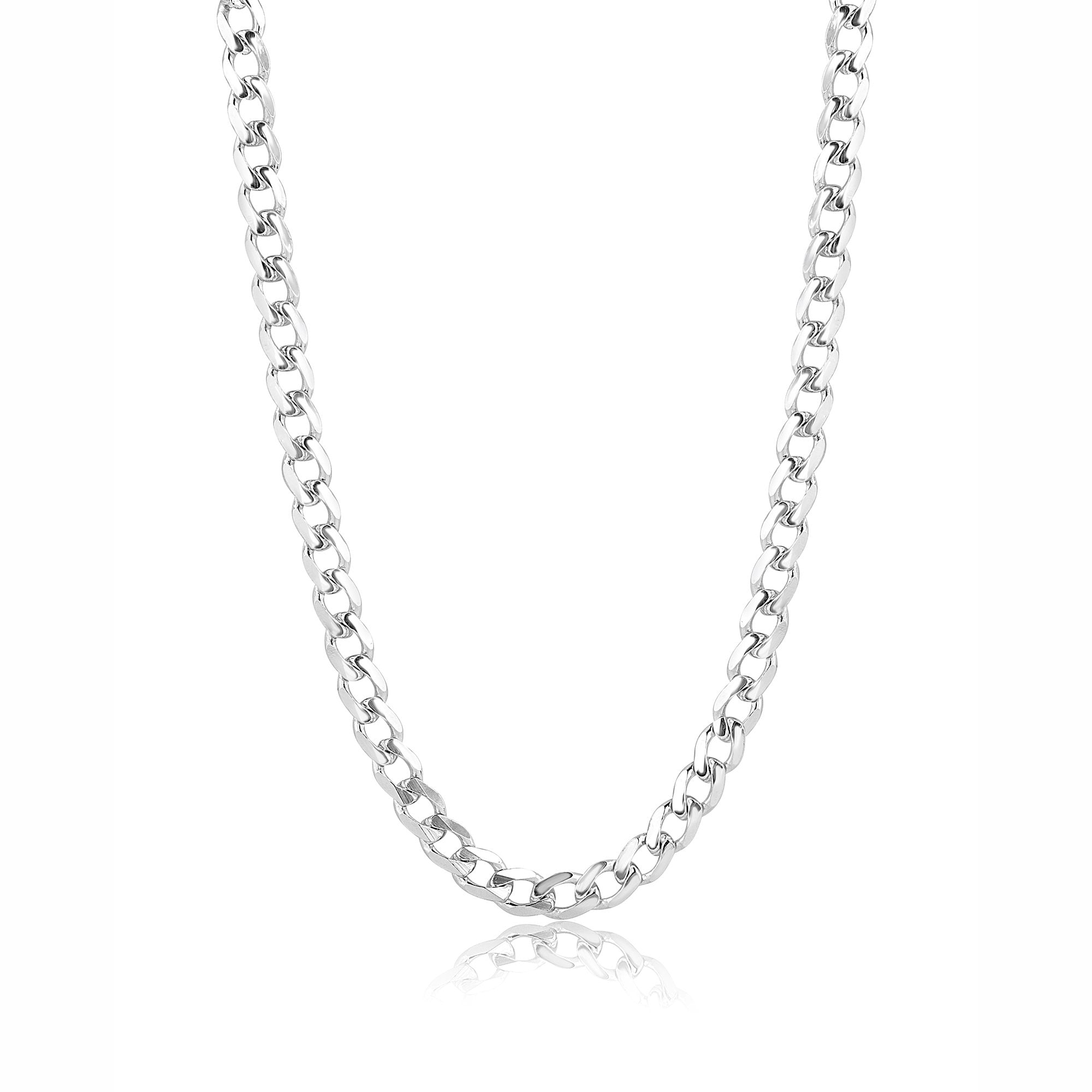 20" Sterling Silver Flat Filed Curb Chain