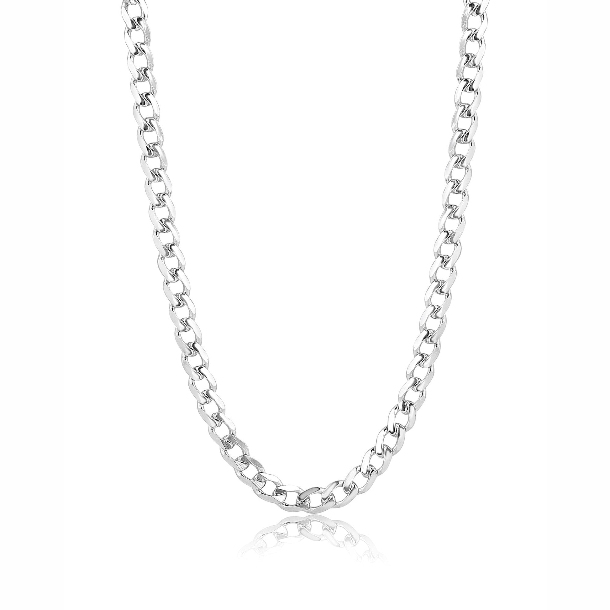 20" Sterling Silver Flat Filed Curb Chain