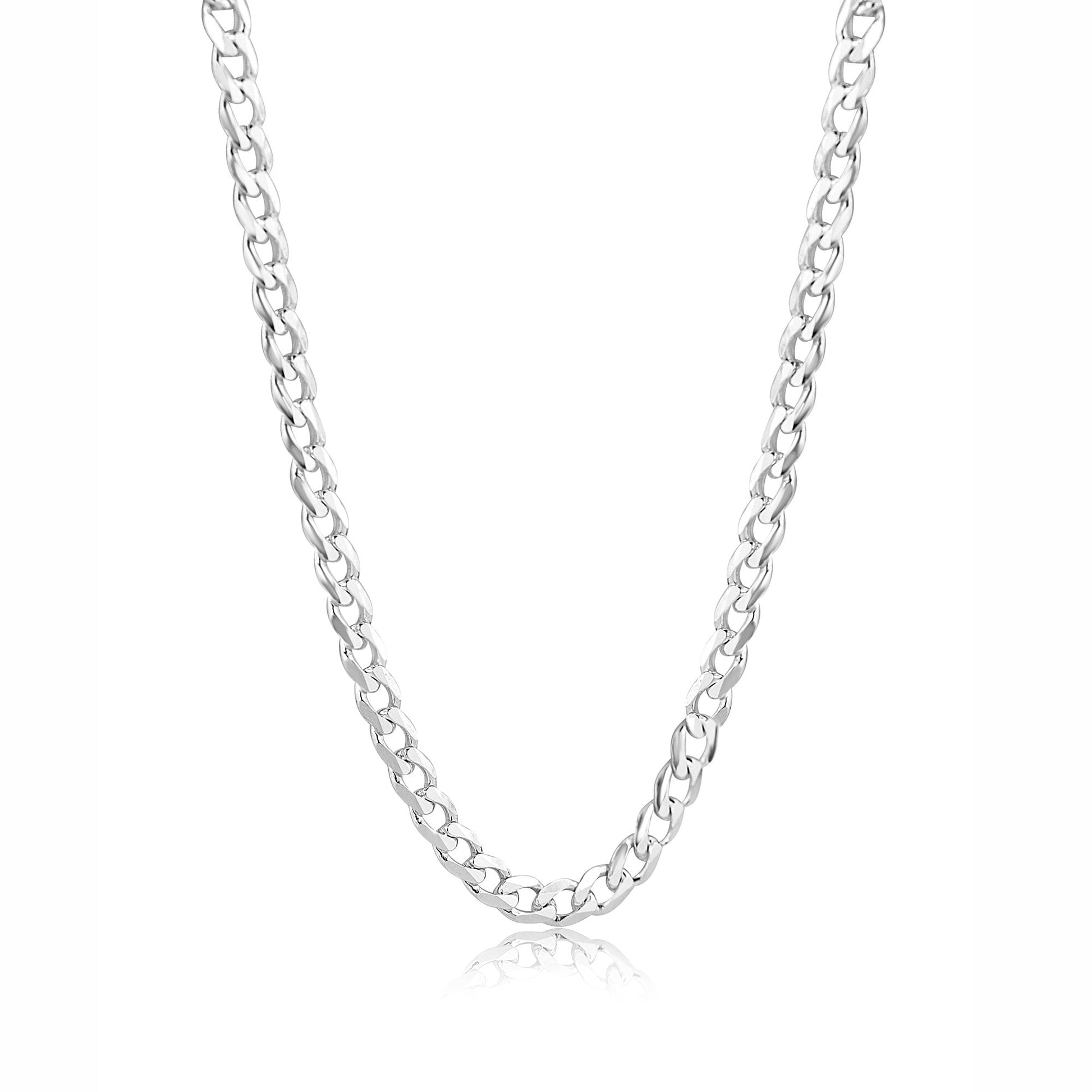 20" Sterling Silver Flat Filed Curb Chain