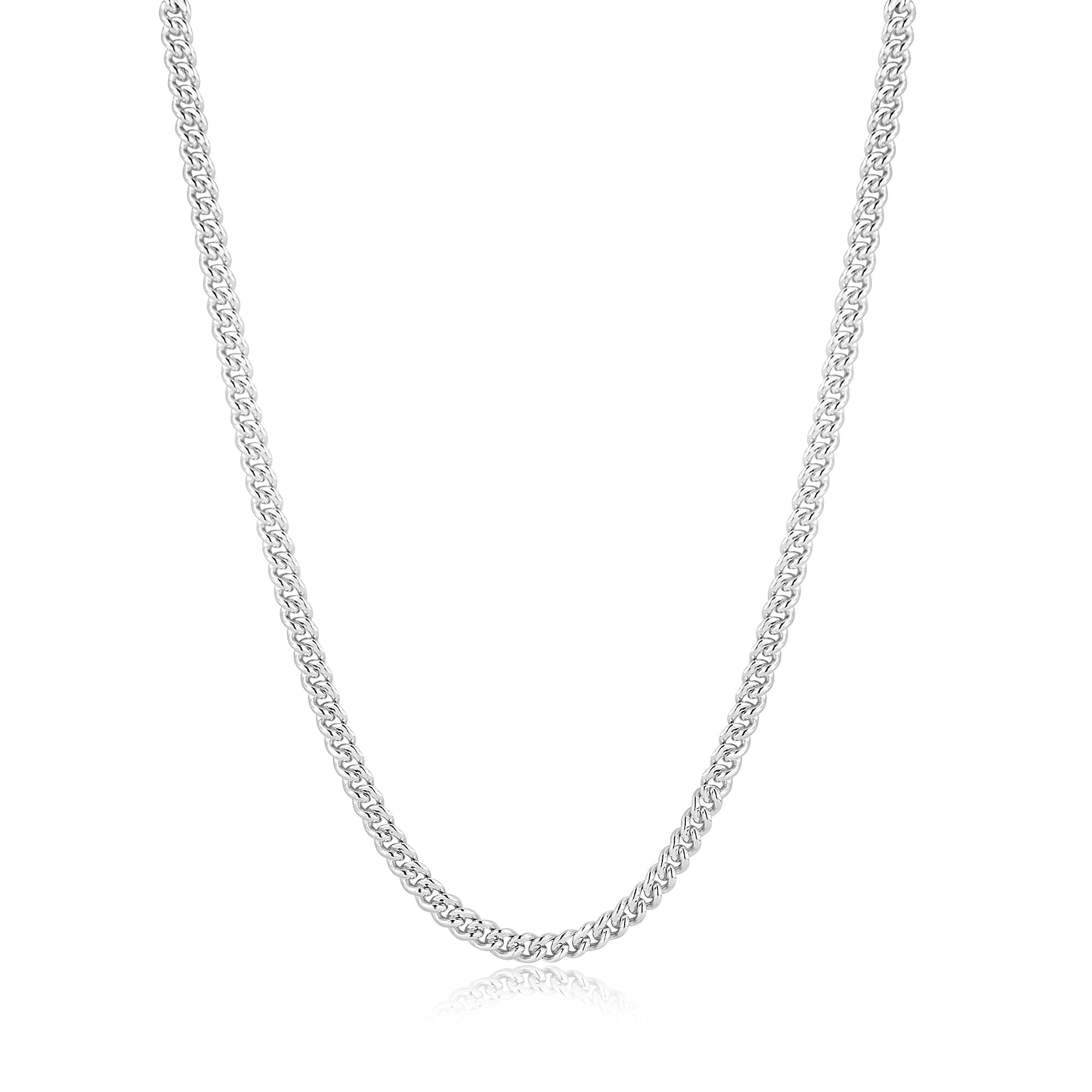 22" Sterling Silver Rounded Curb Chain