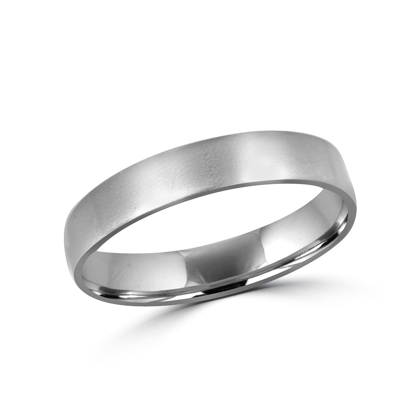 5mm Brushed Titanium Flat Top Inner Court Wedding Ring
