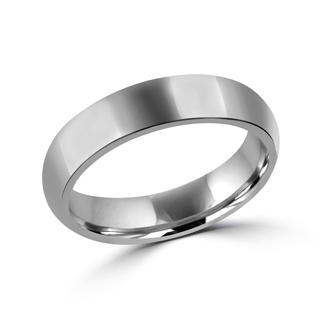 5mm Brushed Titanium D Shape Wedding Ring
