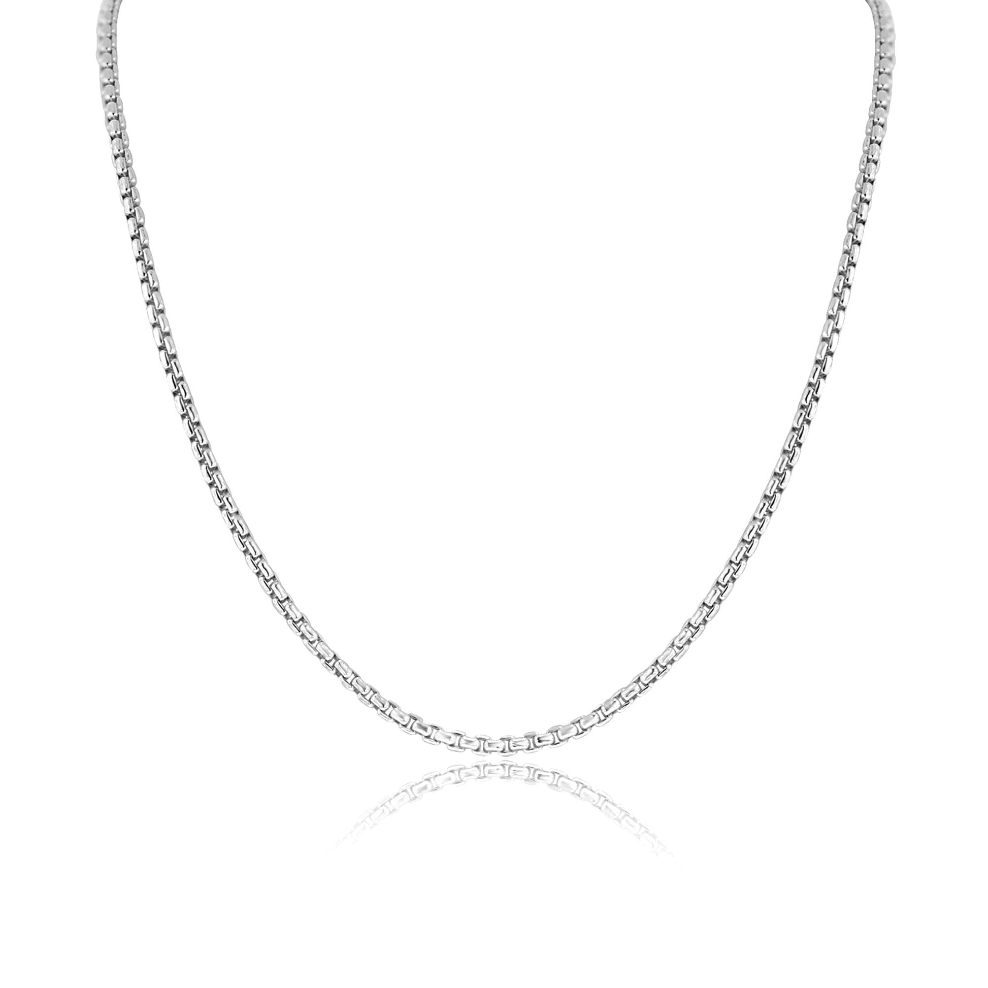 20" Sterling Silver Square Box Belcher Chain