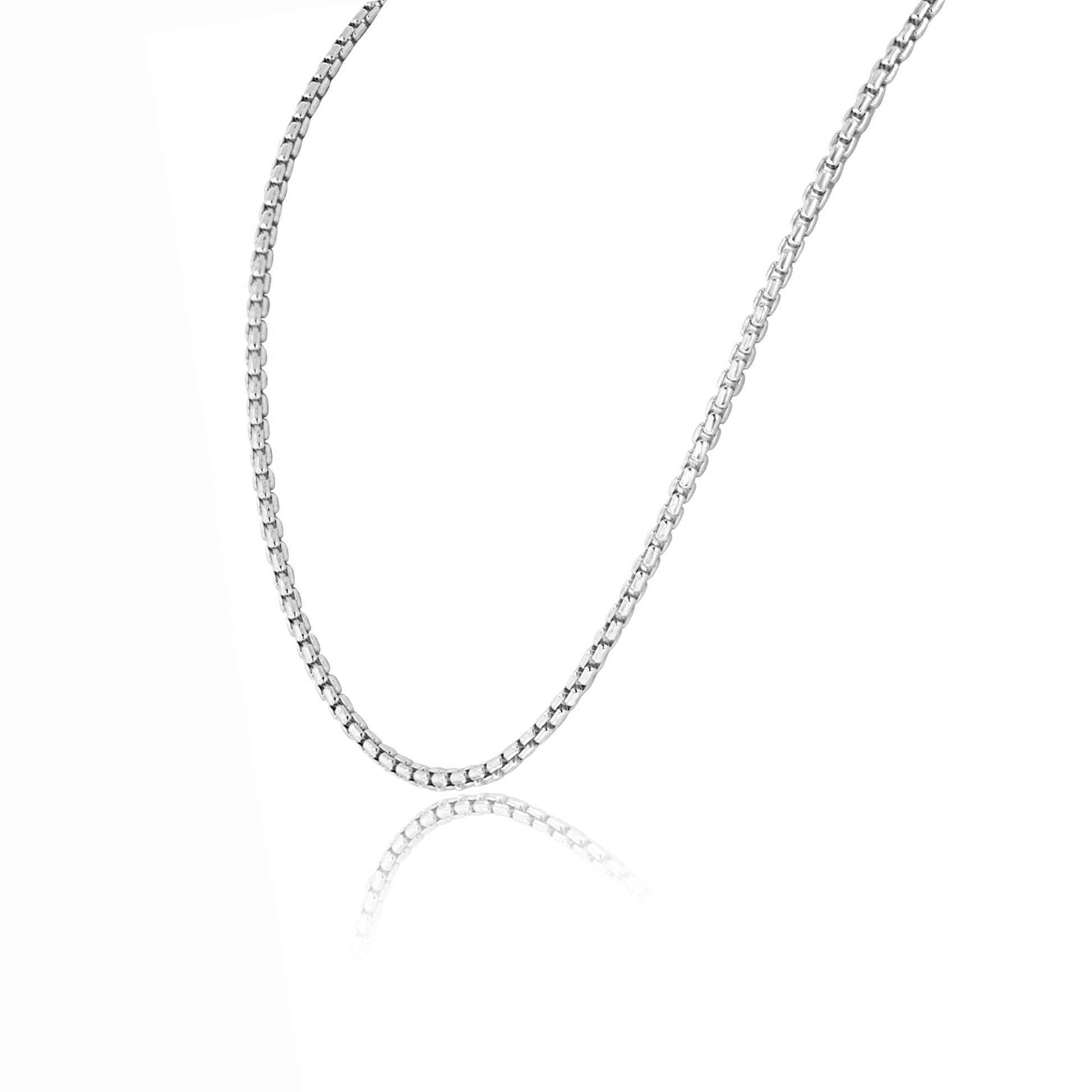 20" Sterling Silver Square Box Belcher Chain