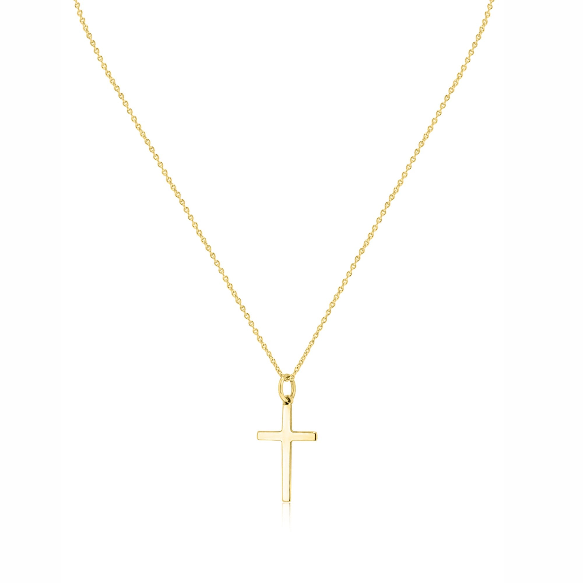 9ct Yellow Gold 20mm x 12mm Cross and Chain