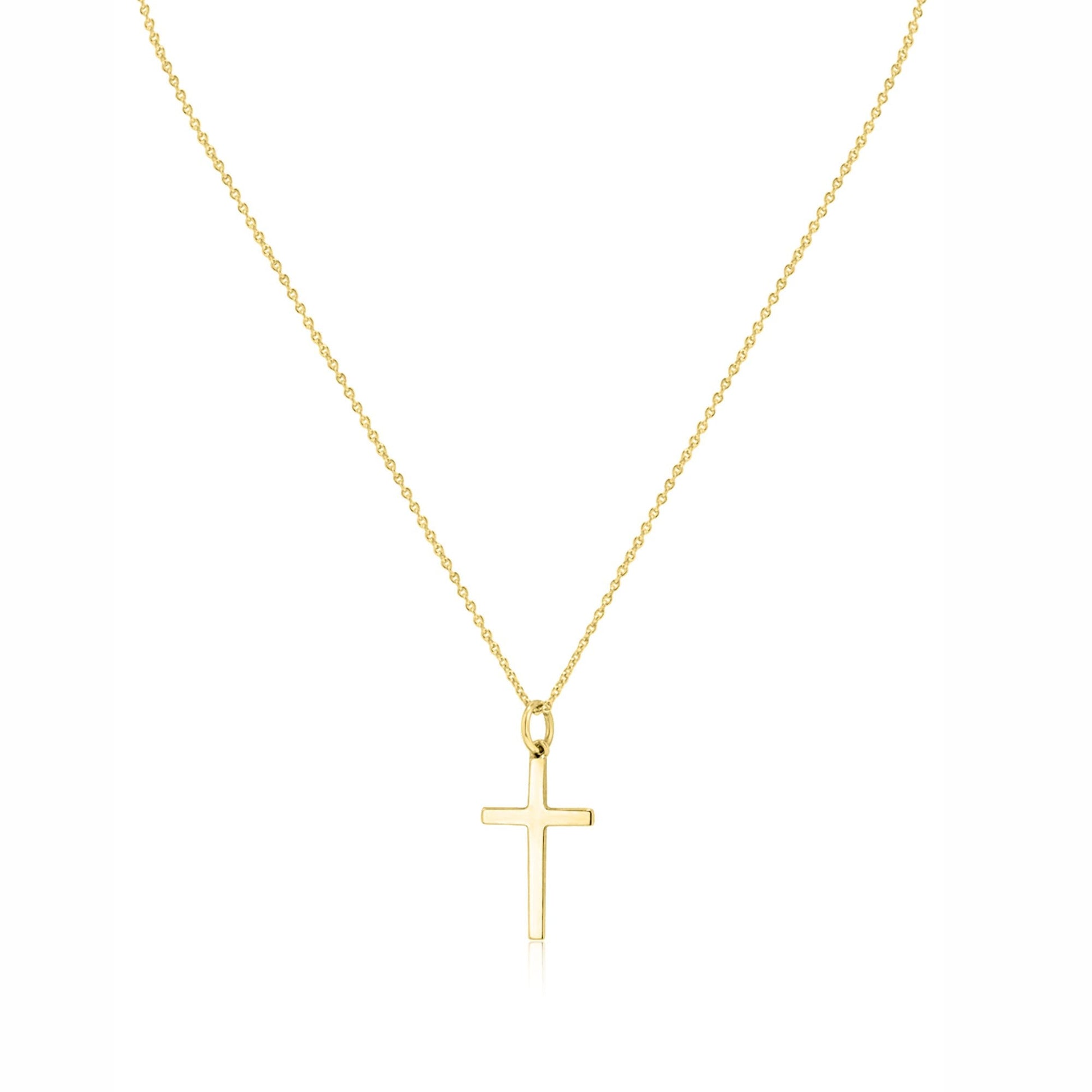 9ct Yellow Gold 20mm x 12mm Cross and Chain