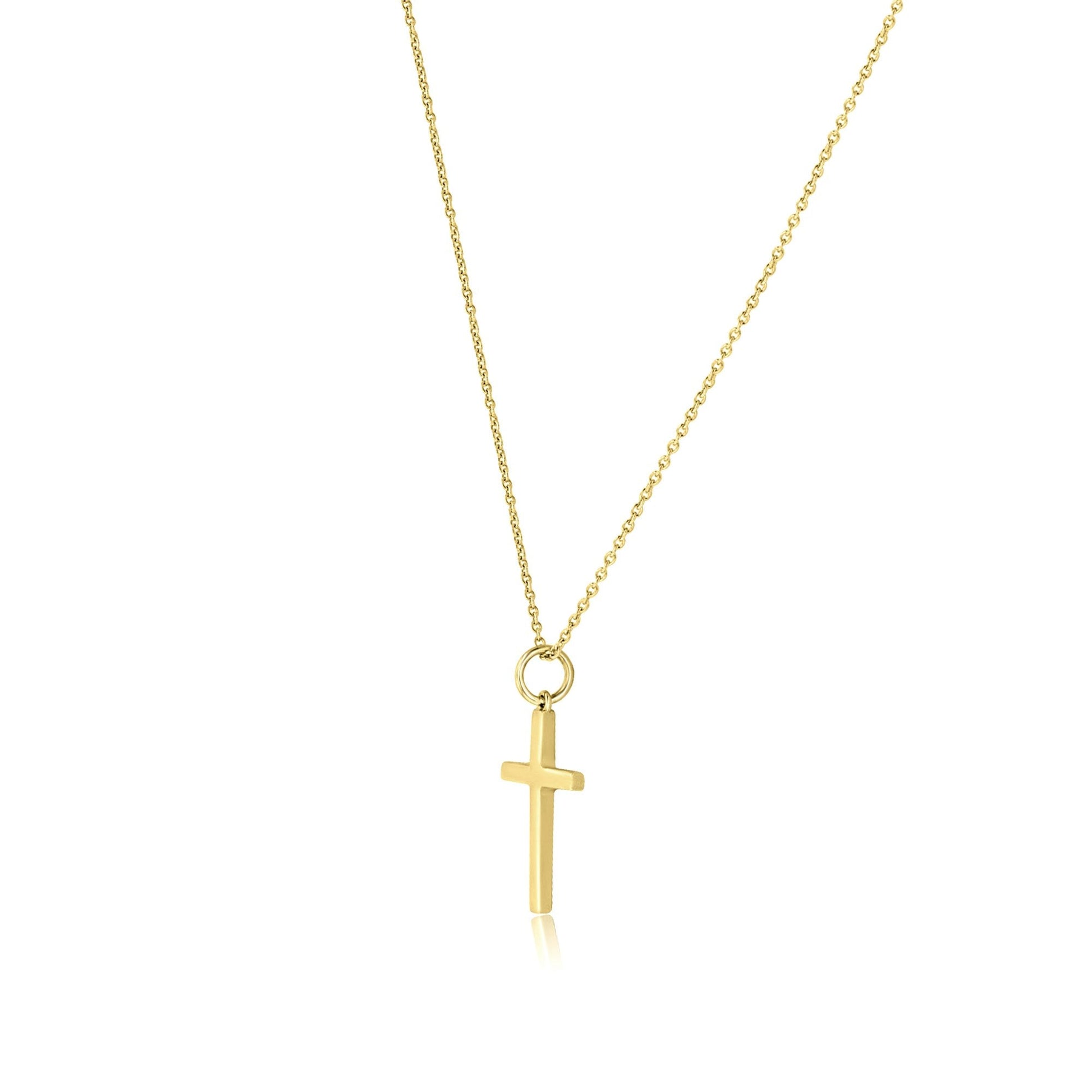 9ct Yellow Gold 20mm x 12mm Cross and Chain