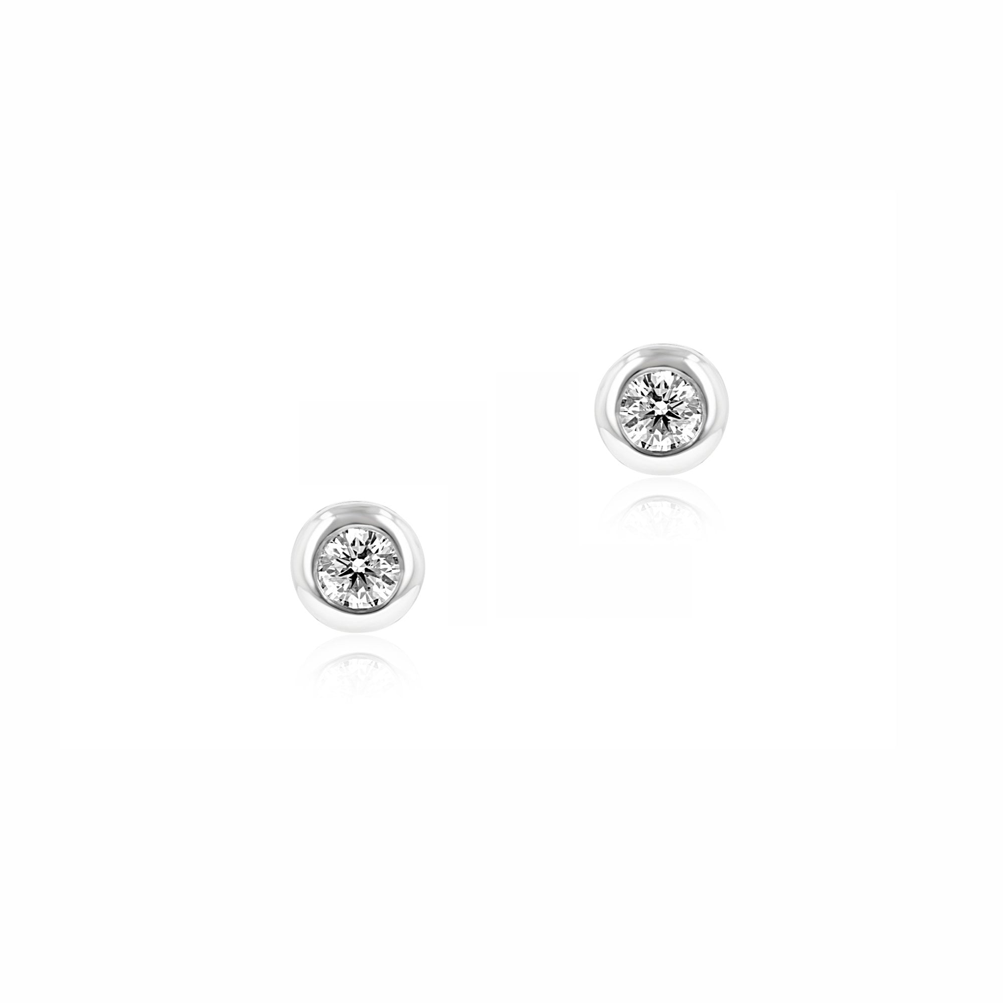 9ct White Gold 0.25ct Round Diamond 'Donut' Stud Earrings