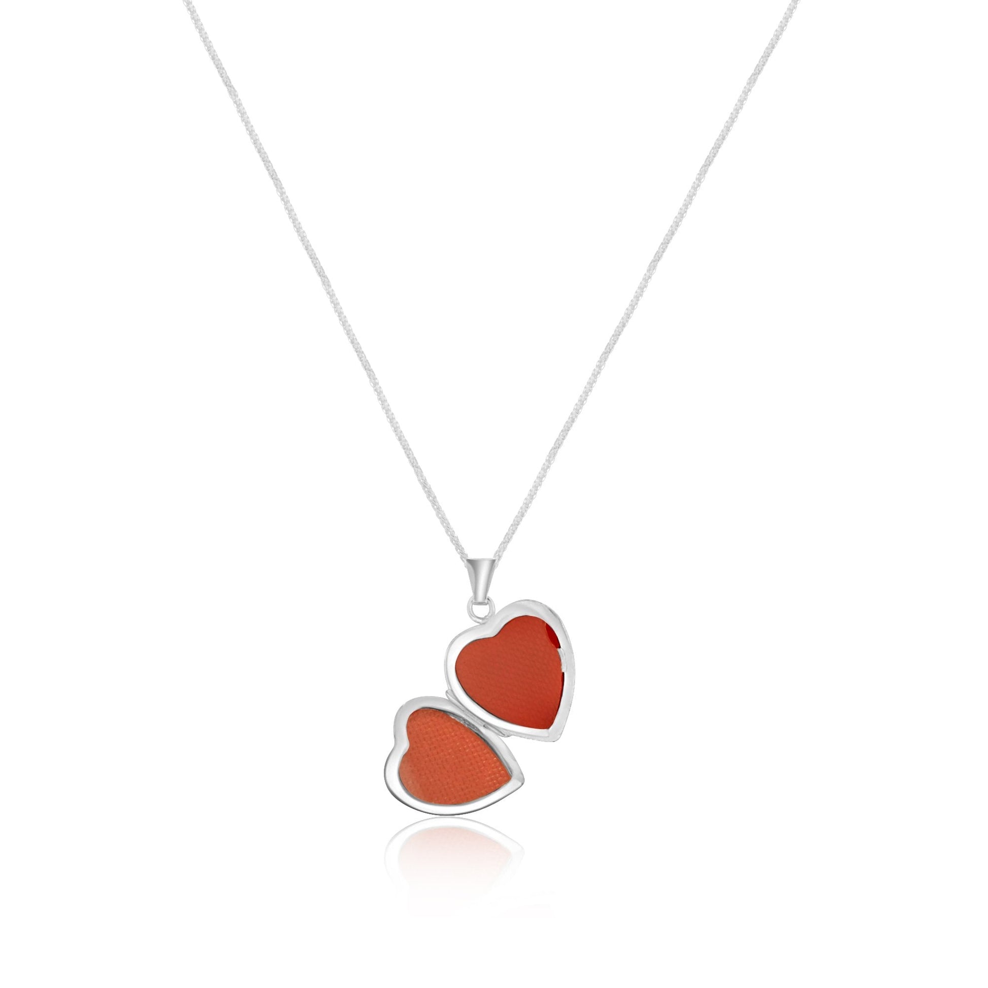 Sterling Silver Half Engraved Heart Locket Necklace