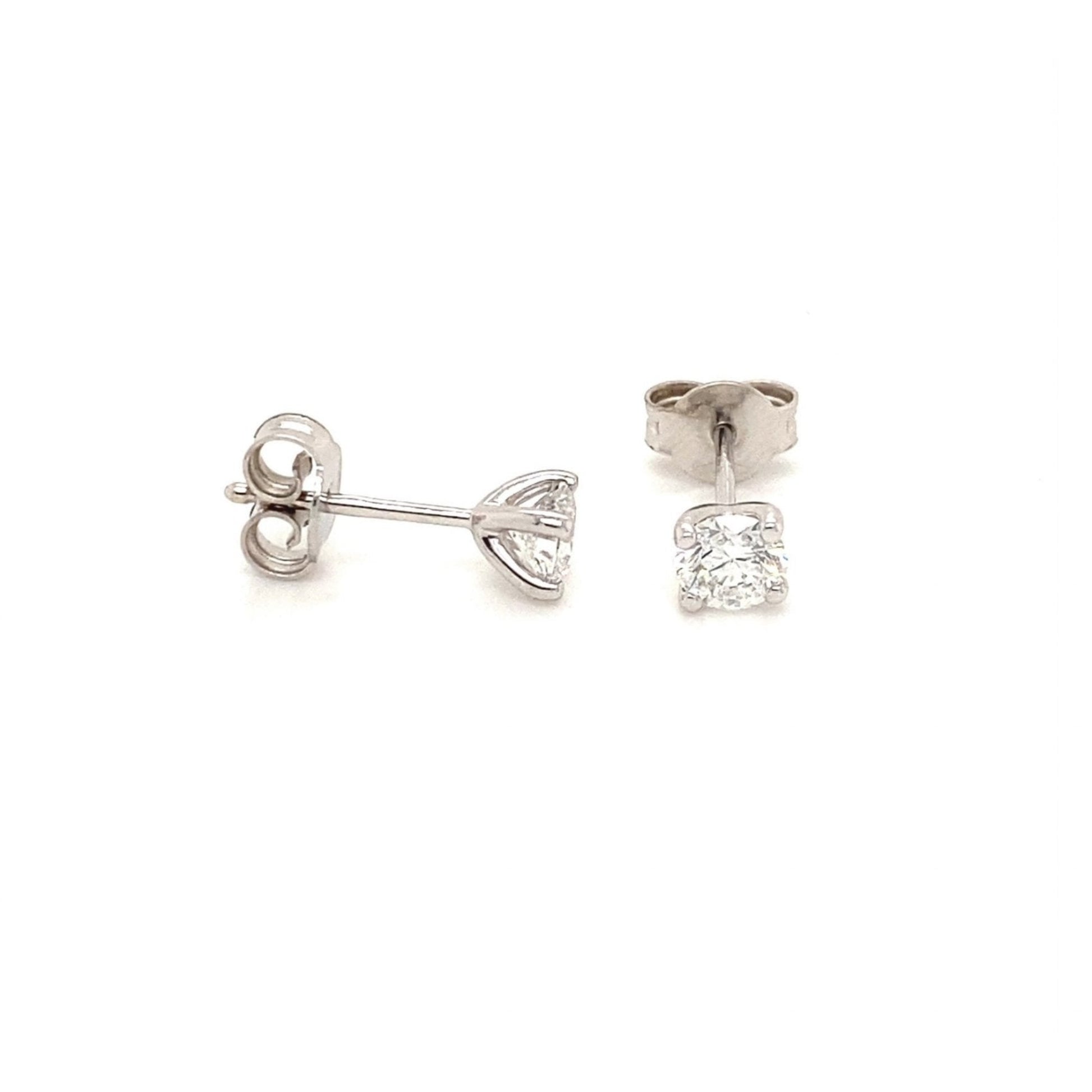 18ct White Gold Round Brilliant Cut Diamond Earrings 0.71ct Total