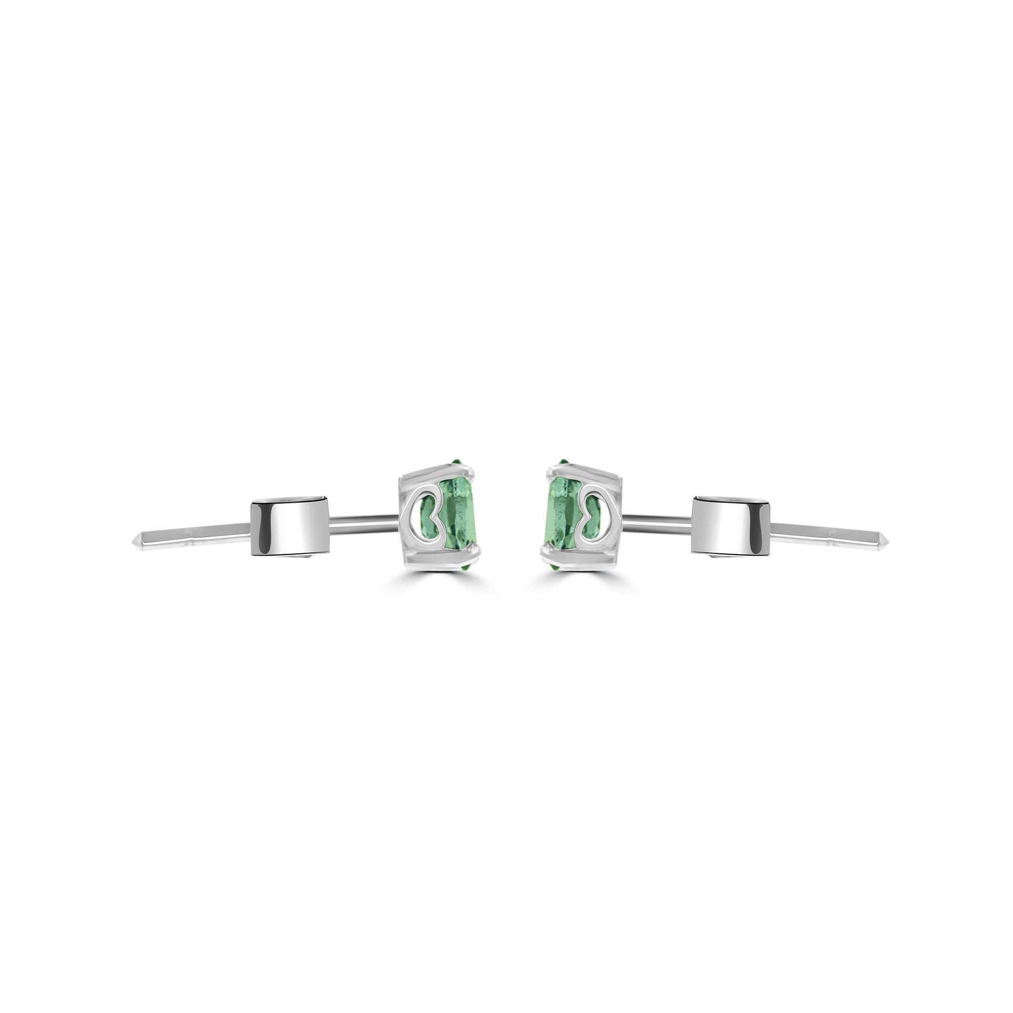 18ct White Gold 4 Claw Stud Earrings With Oval Aquamarine