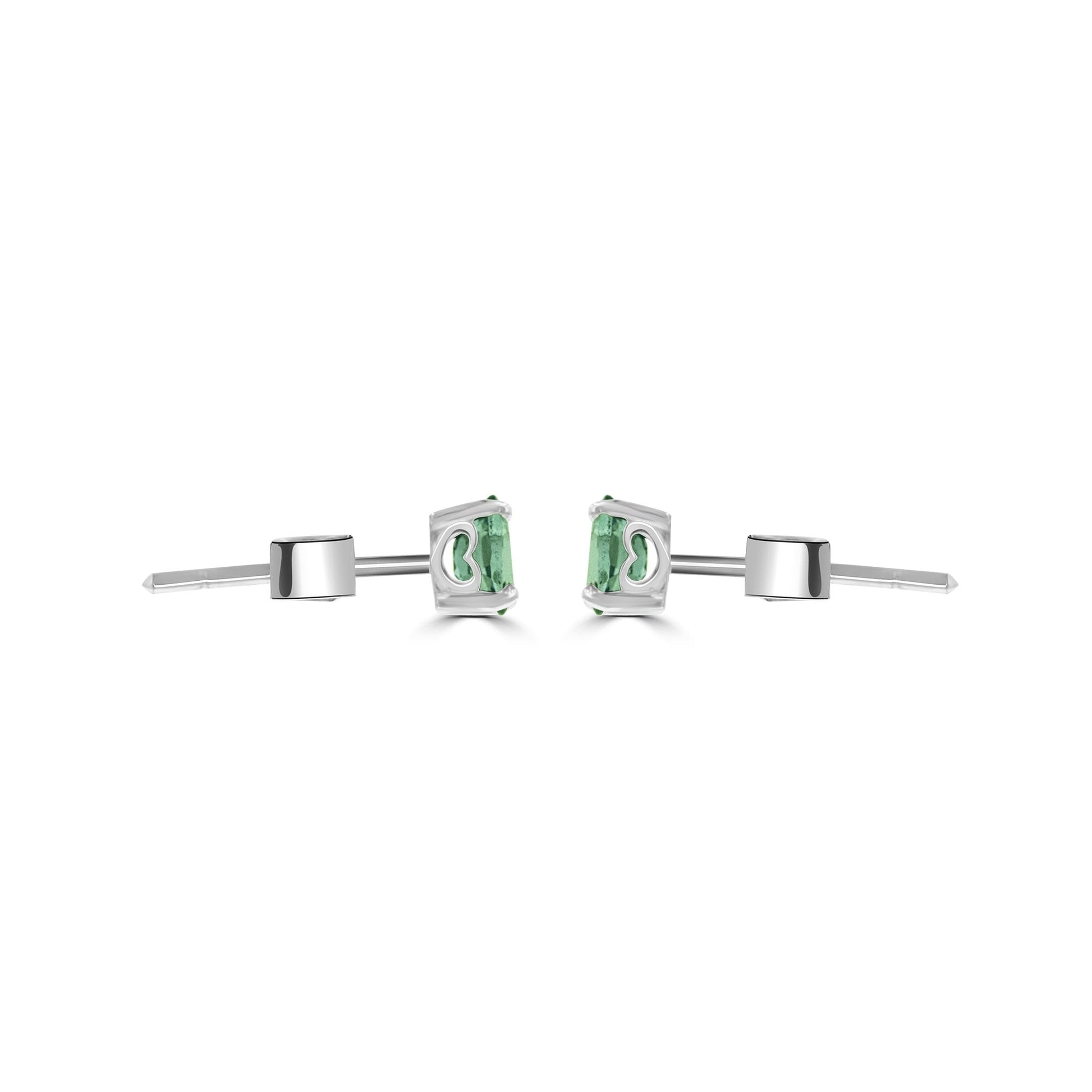 18ct White Gold 4 Claw Stud Earrings With Oval Aquamarine