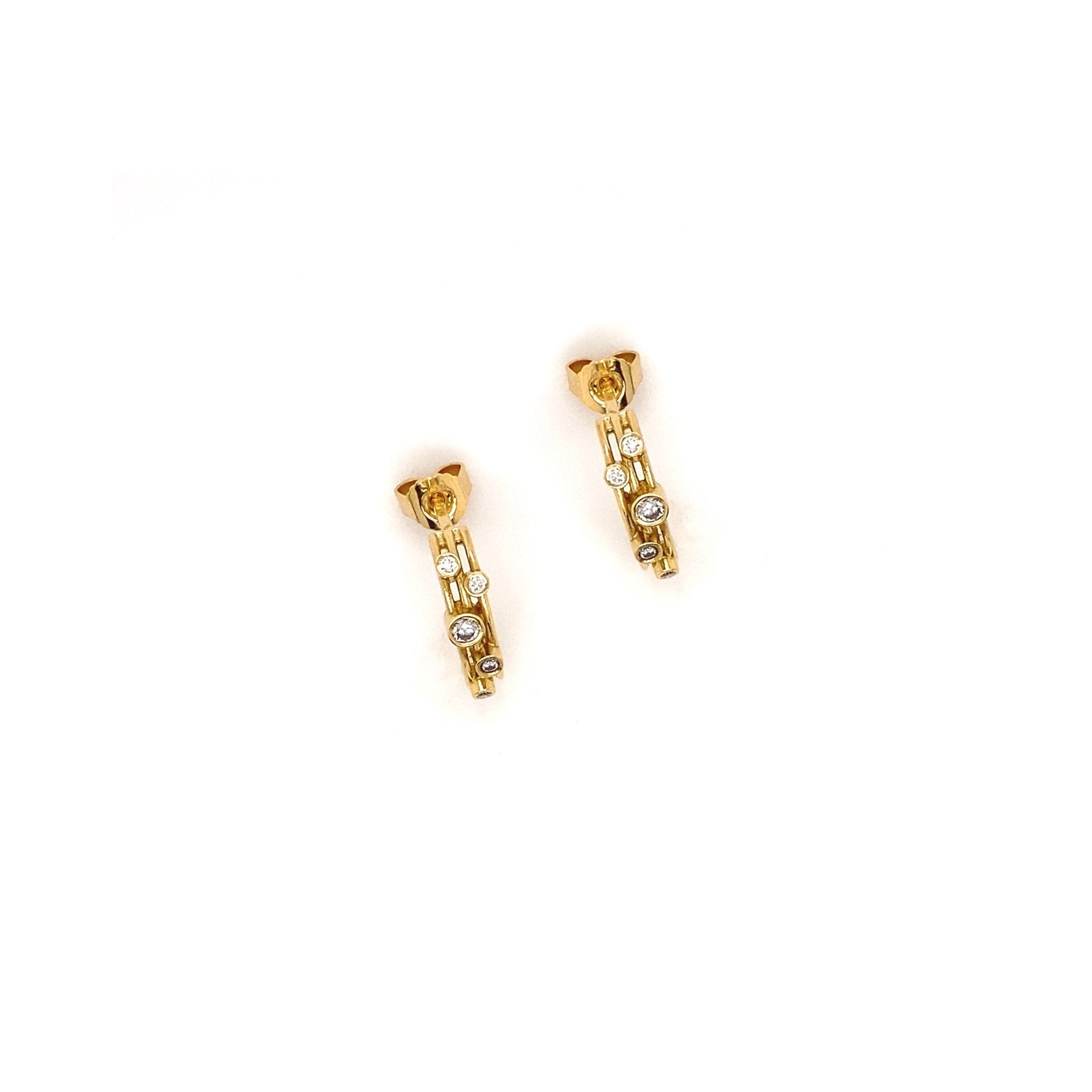 18ct Yellow Gold Cascata Half Hoop Diamond Earrings