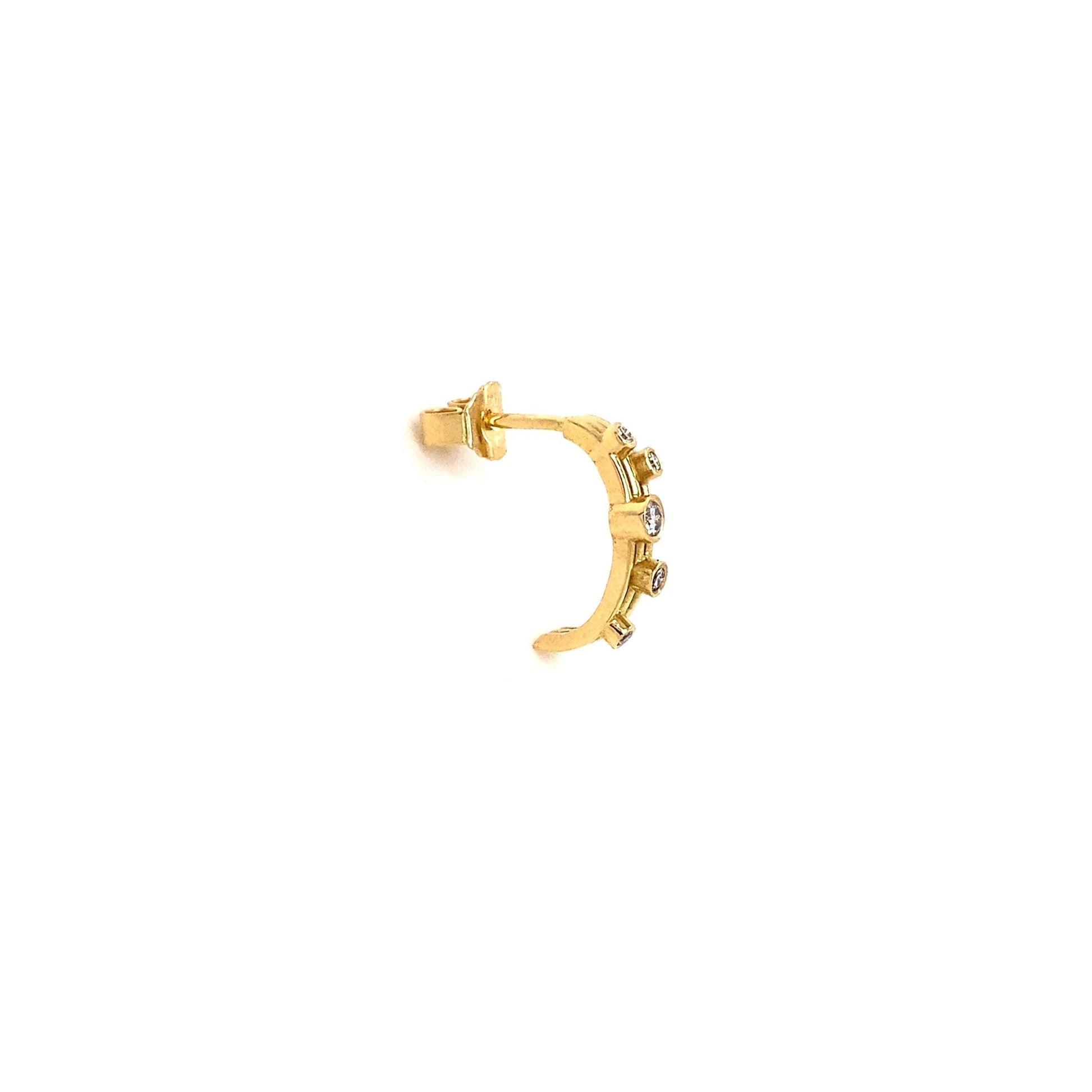 18ct Yellow Gold Cascata Half Hoop Diamond Earrings