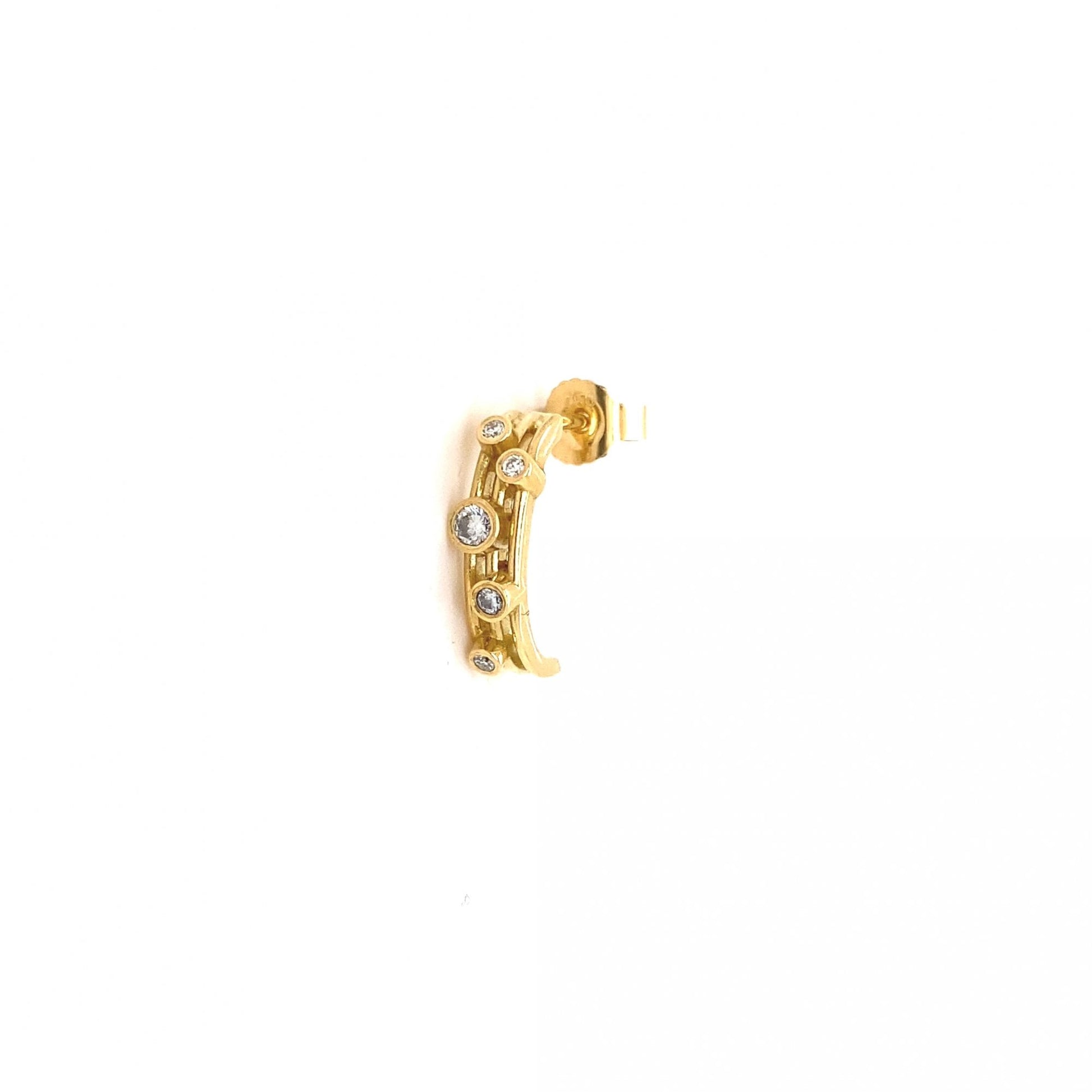 18ct Yellow Gold Cascata Half Hoop Diamond Earrings