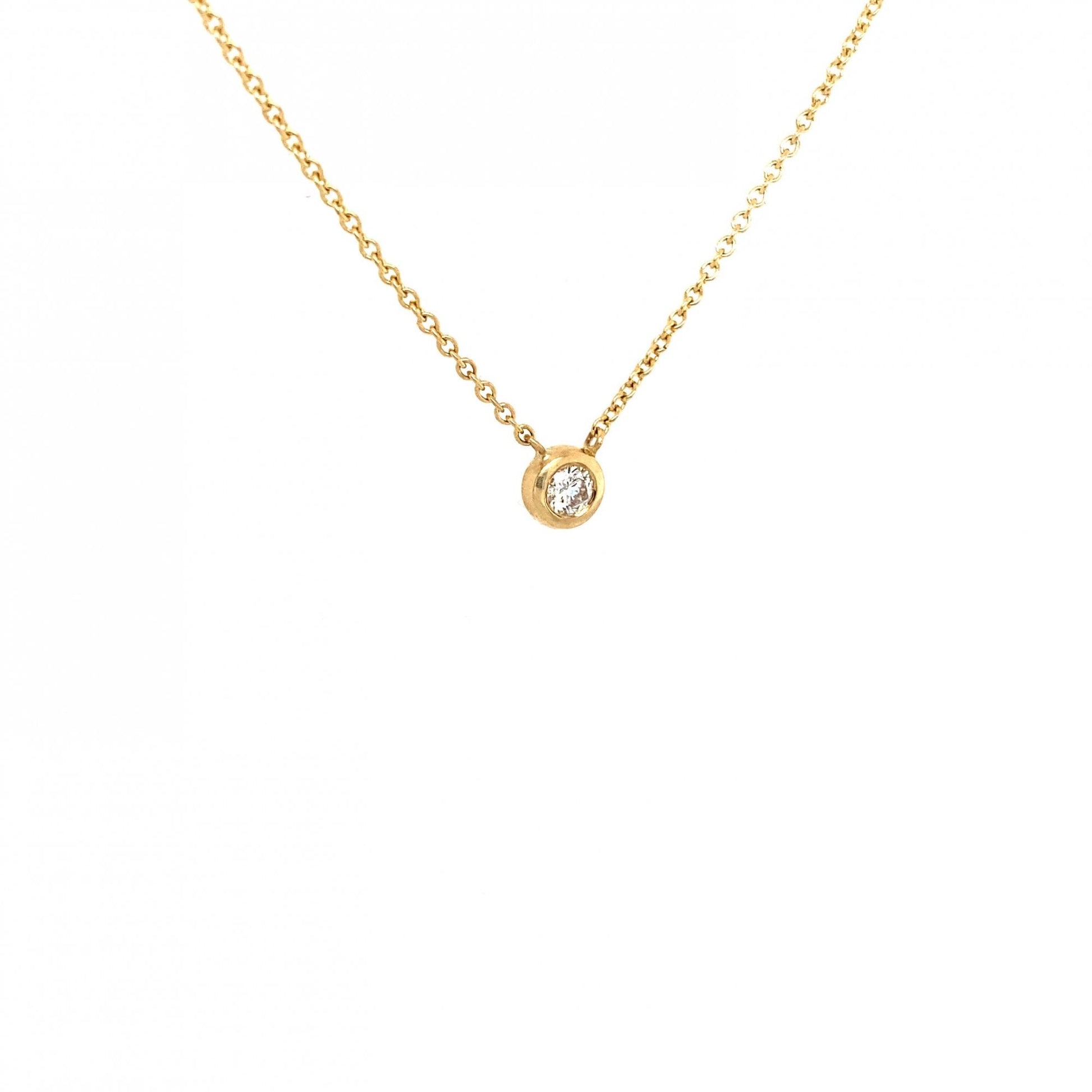 9ct Yellow Gold 0.14ct Round Diamond 'Donut' Pendant and Chain
