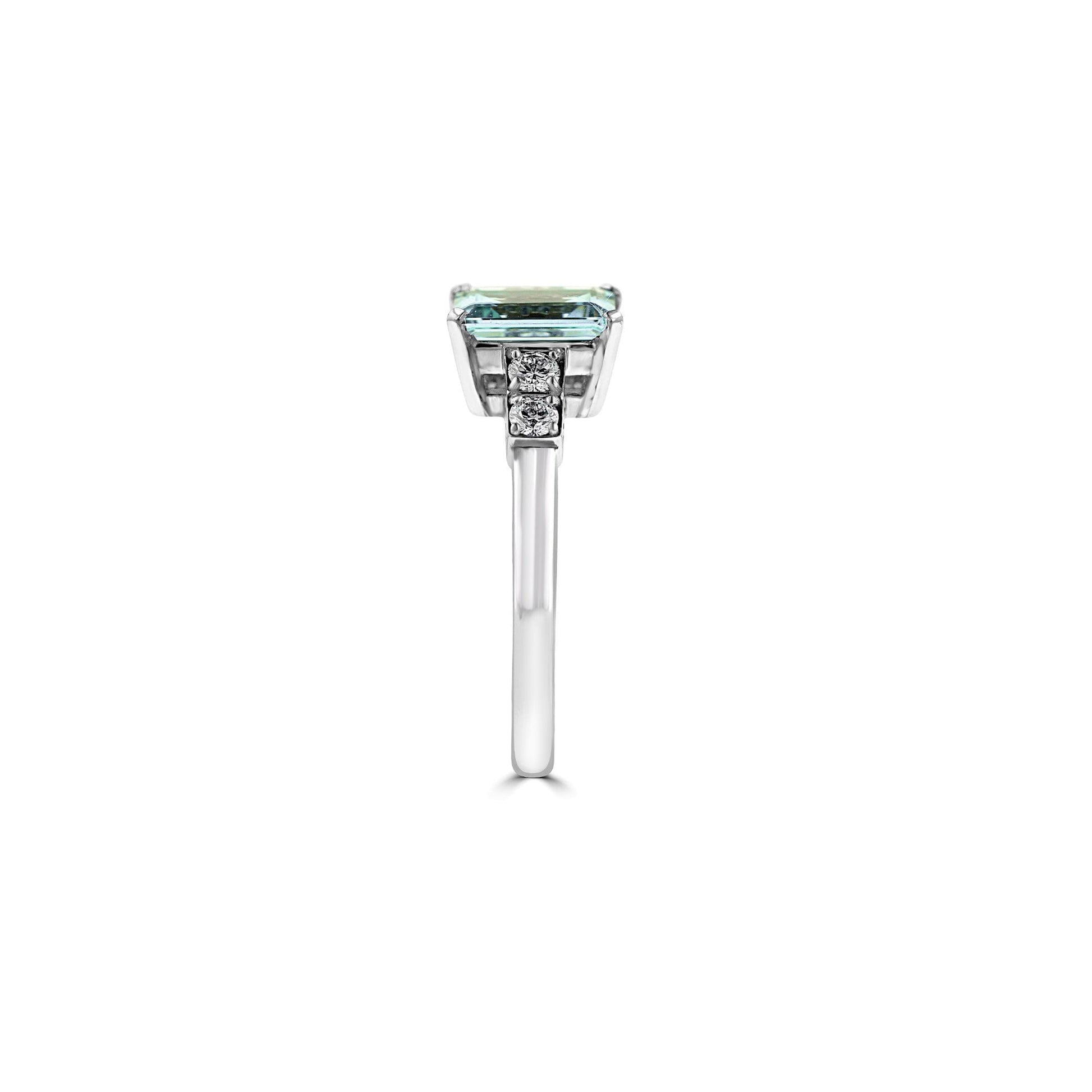 18ct White Gold 1ct Aquamarine and Diamond Ring