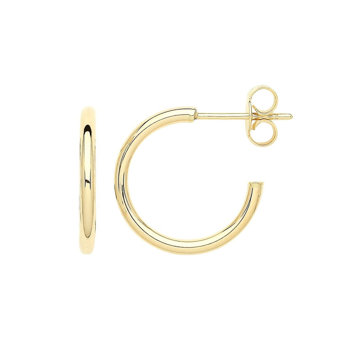 3/4 Hoop Earrings in 9ct Yellow Gold