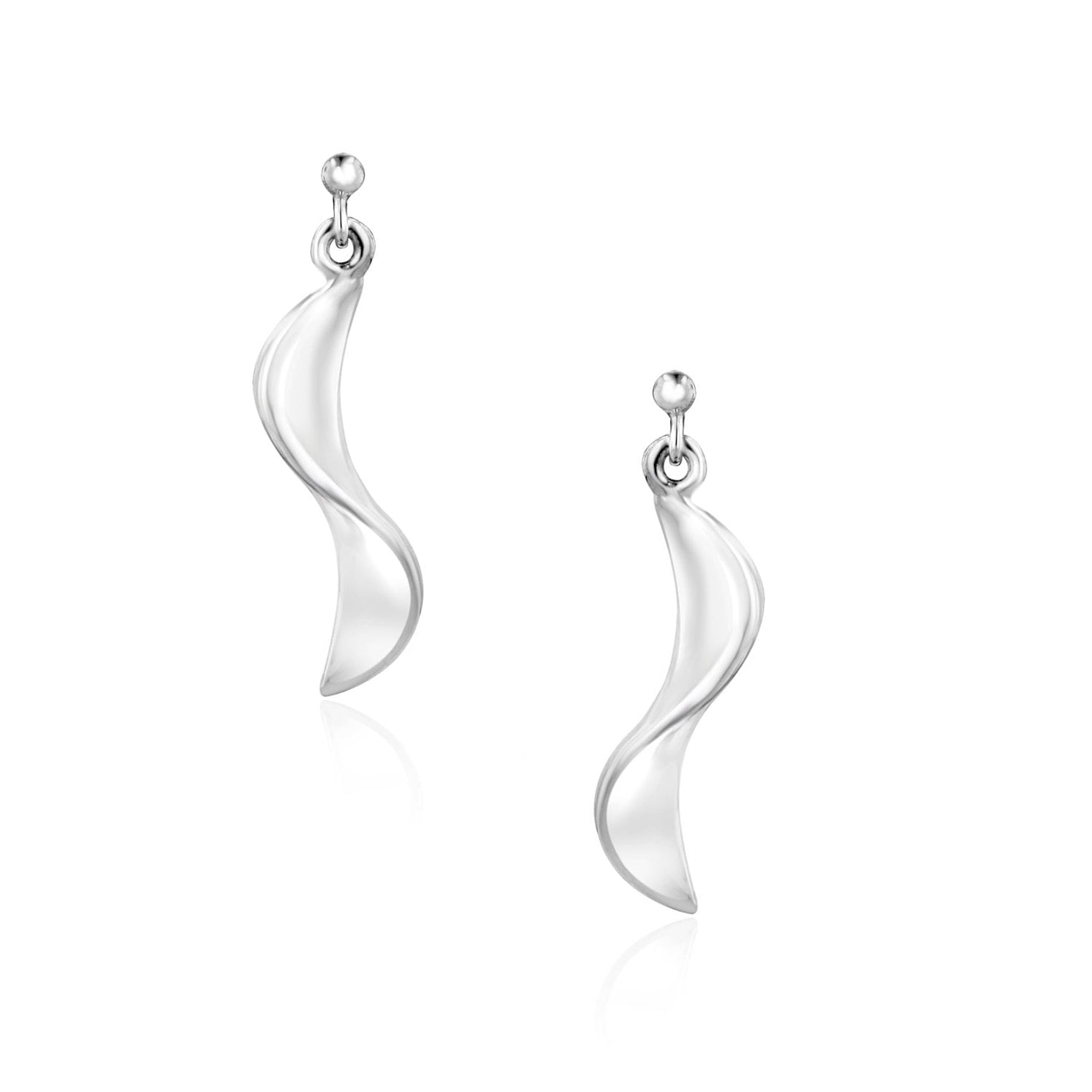 Sterling Silver Wave S Drop Earrings