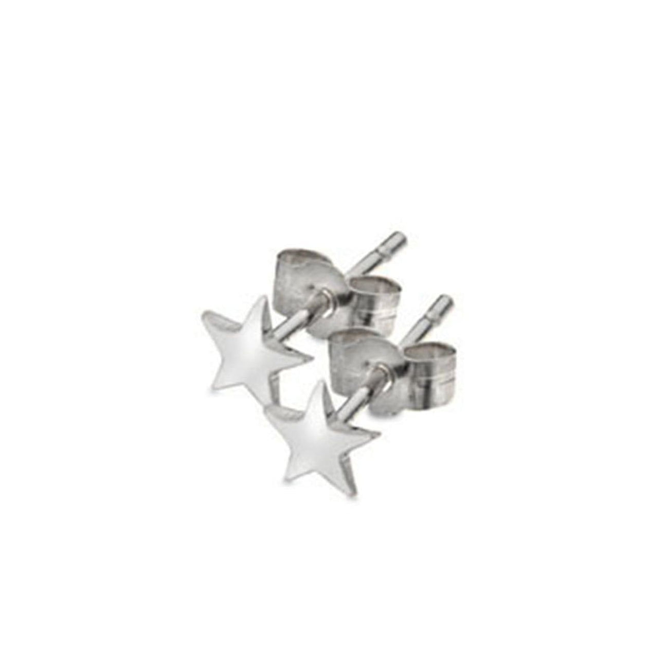 4.5mm Star Stud Earrings in 9ct White Gold