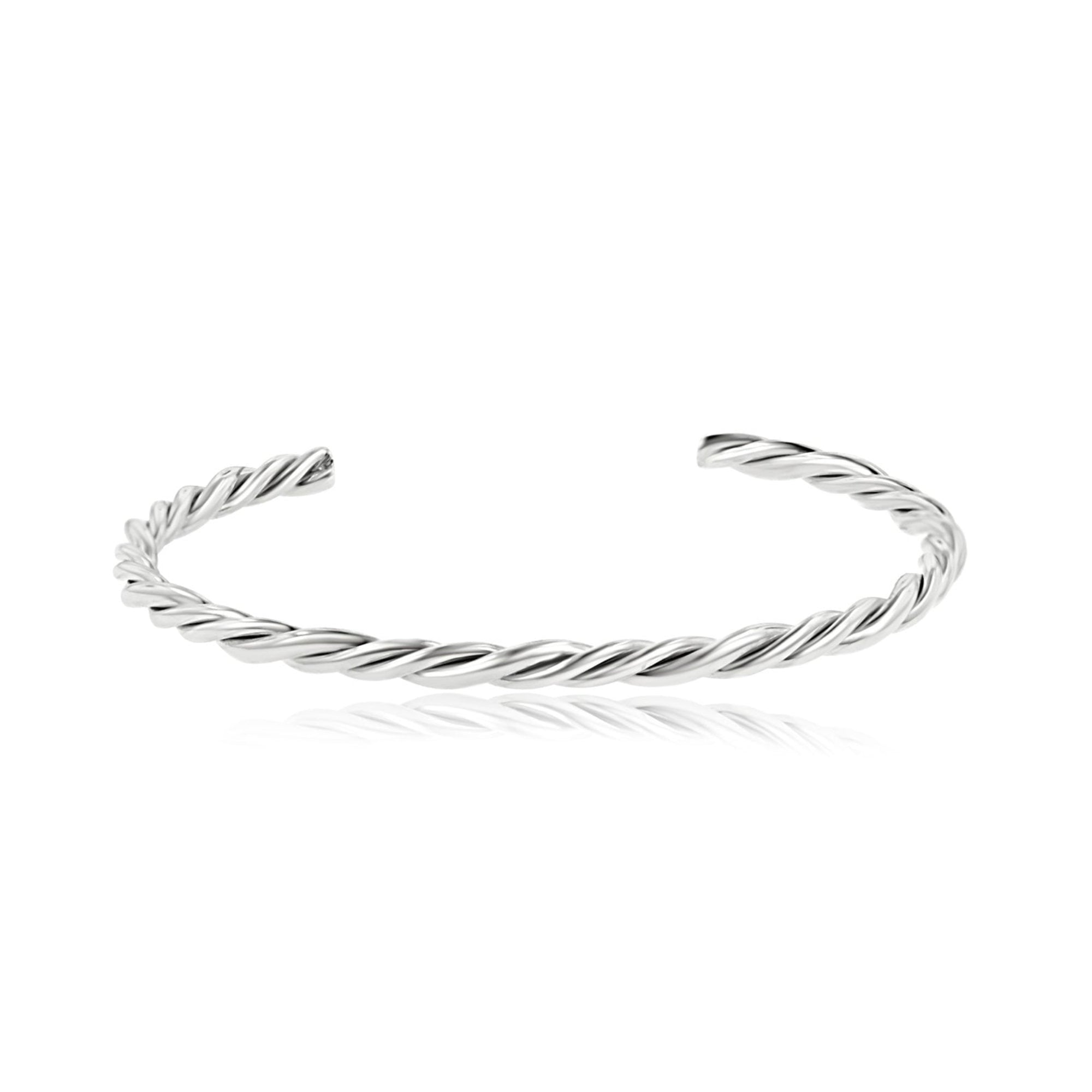 Handmade Silver Twisted Cuff Bangle