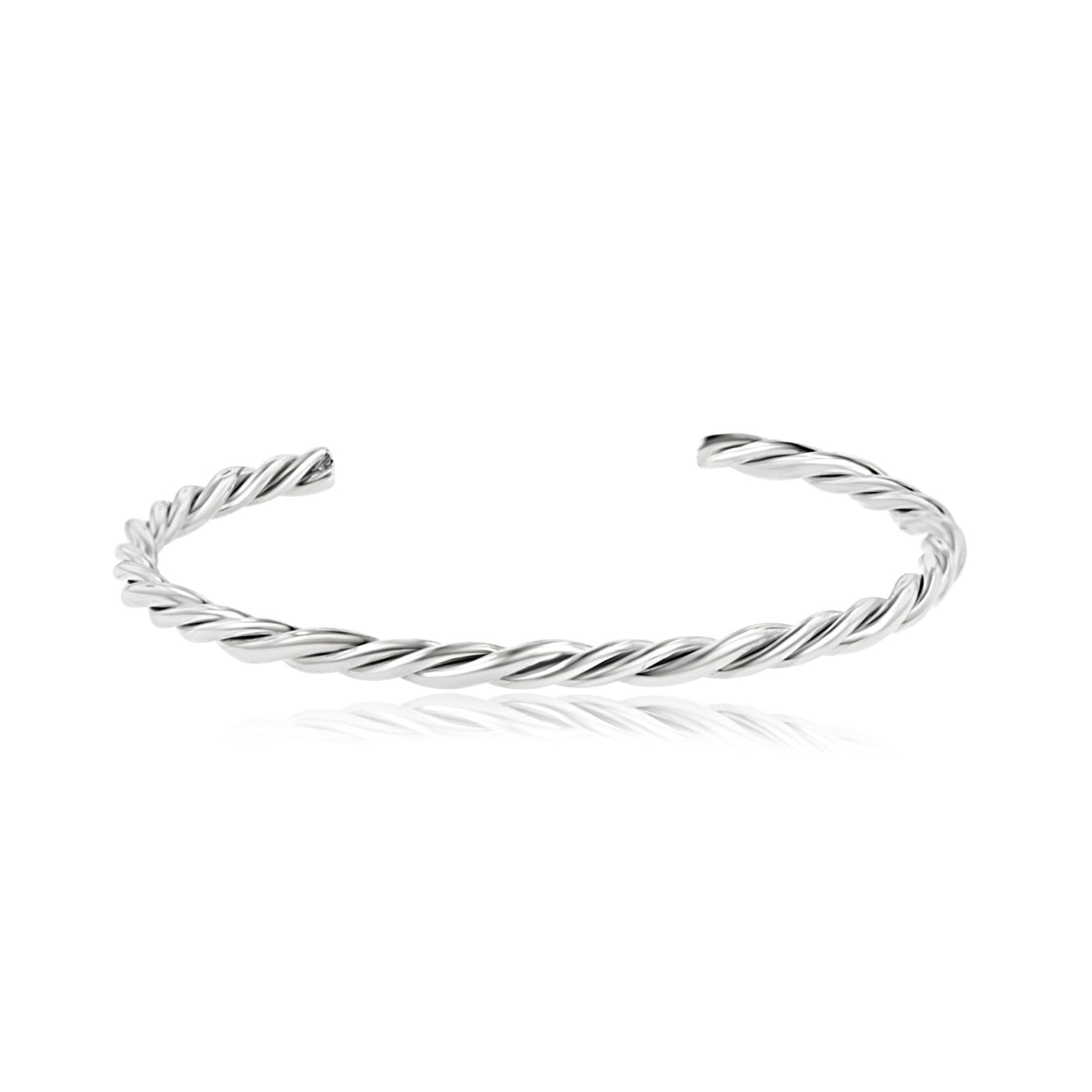 Handmade Silver Twisted Cuff Bangle