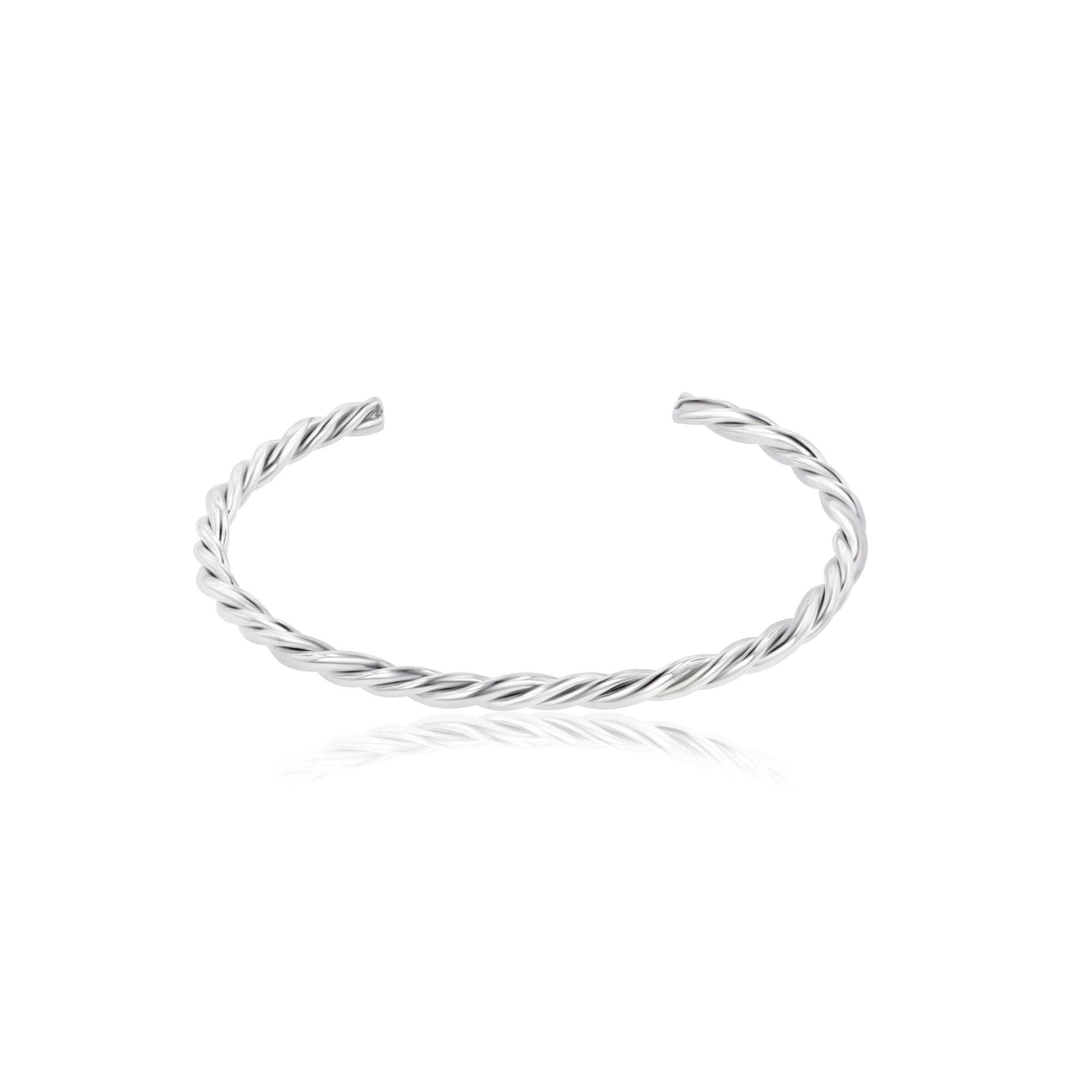 Handmade Silver Twisted Cuff Bangle