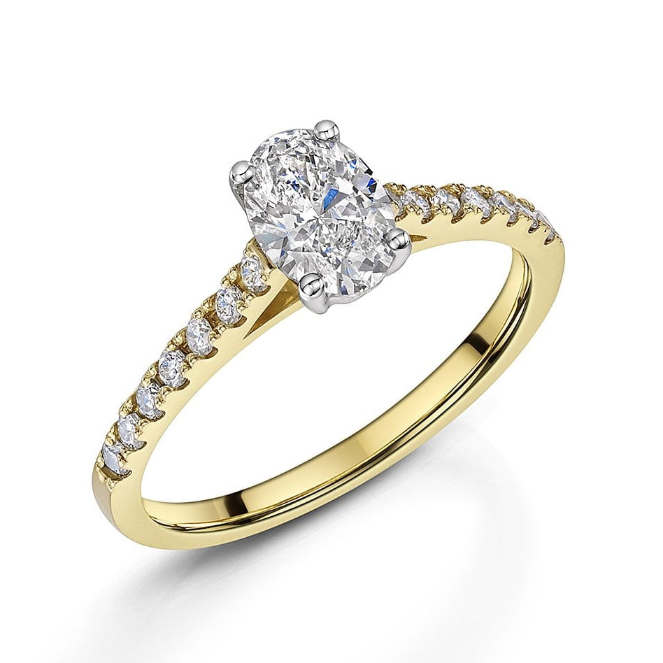18ct Yellow Gold 0.82ct Oval Lab Grown Diamond Engagement Ring
