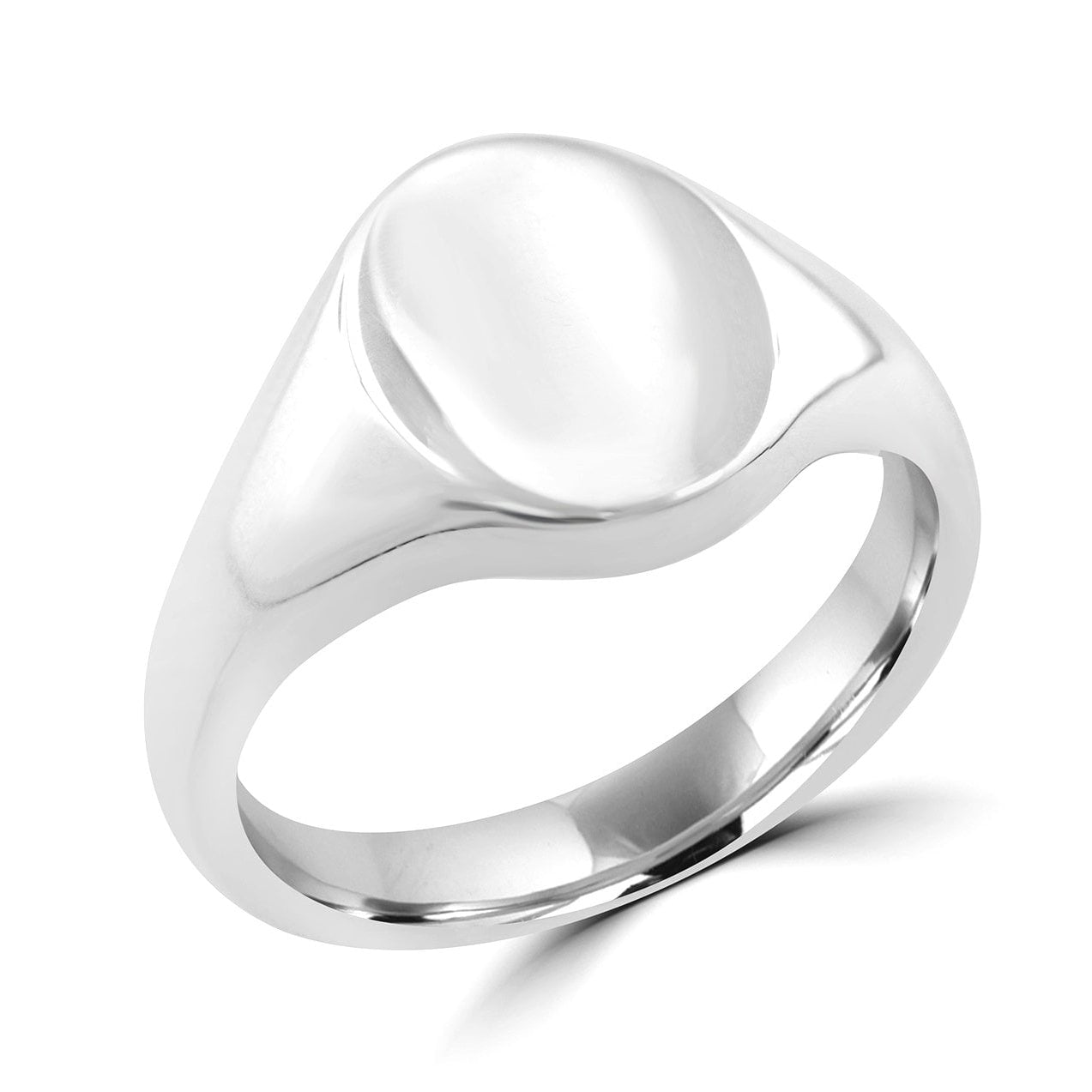 Recycled Silver Engravable Signet Ring (14mm x 12mm Oval)