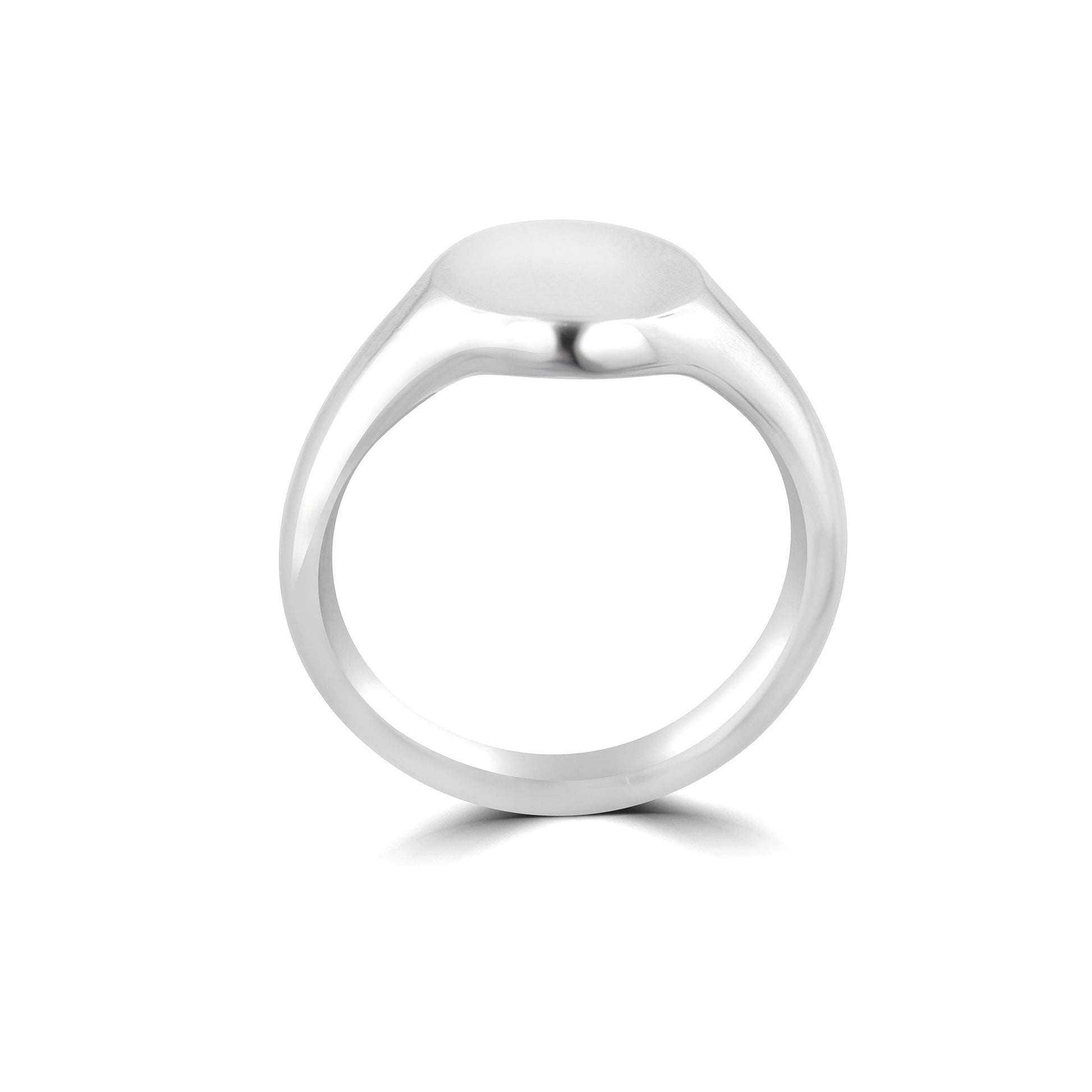 Recycled Silver Engravable Signet Ring (14mm x 12mm Oval)