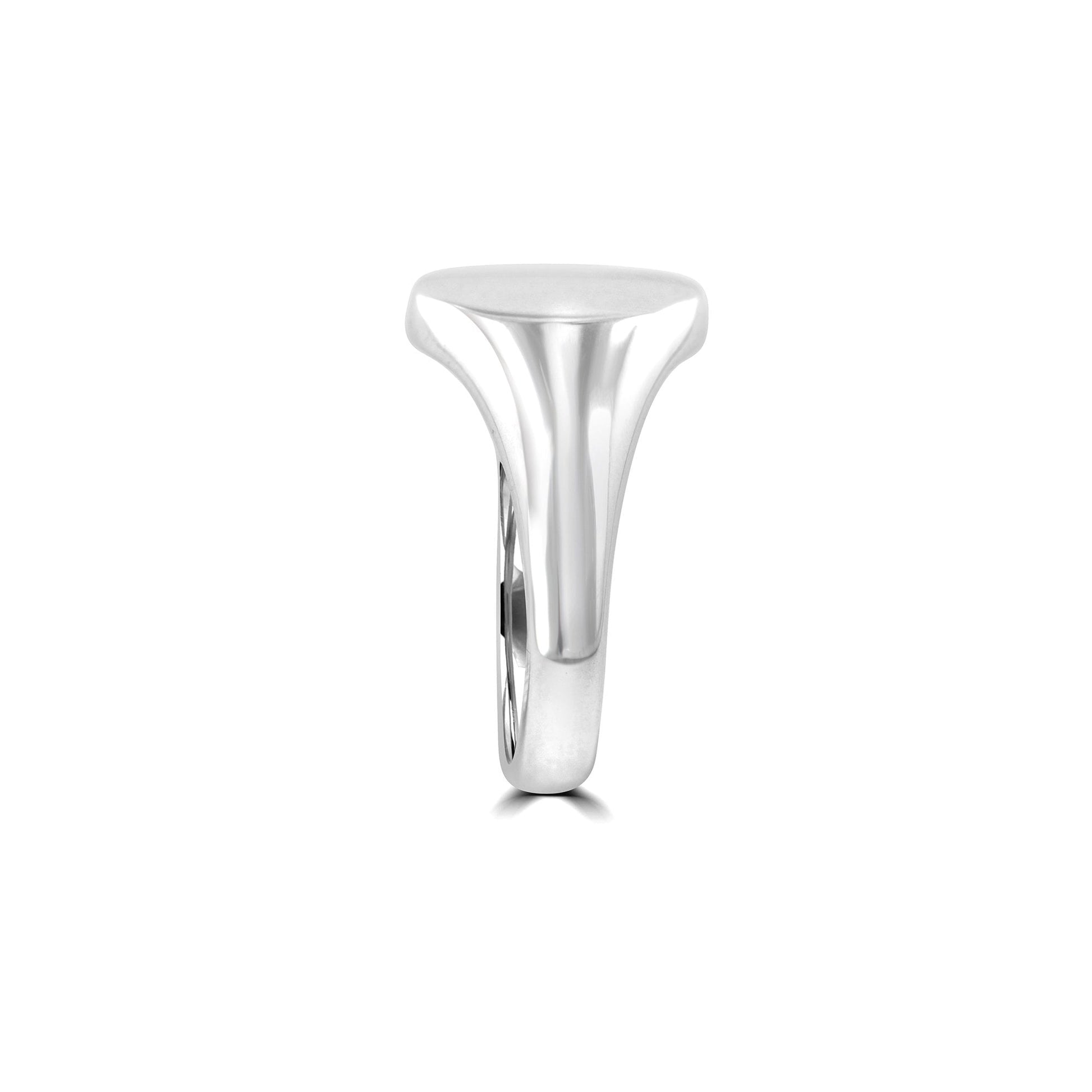 Recycled Silver Engravable Signet Ring (14mm x 12mm Oval)